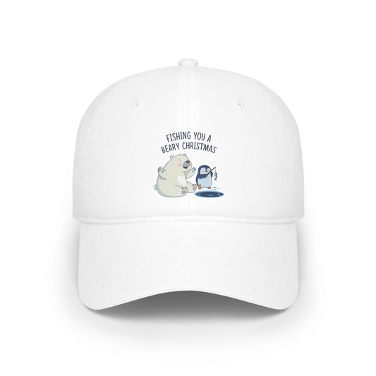 Fishing You a Beary Christmas Baseball Cap