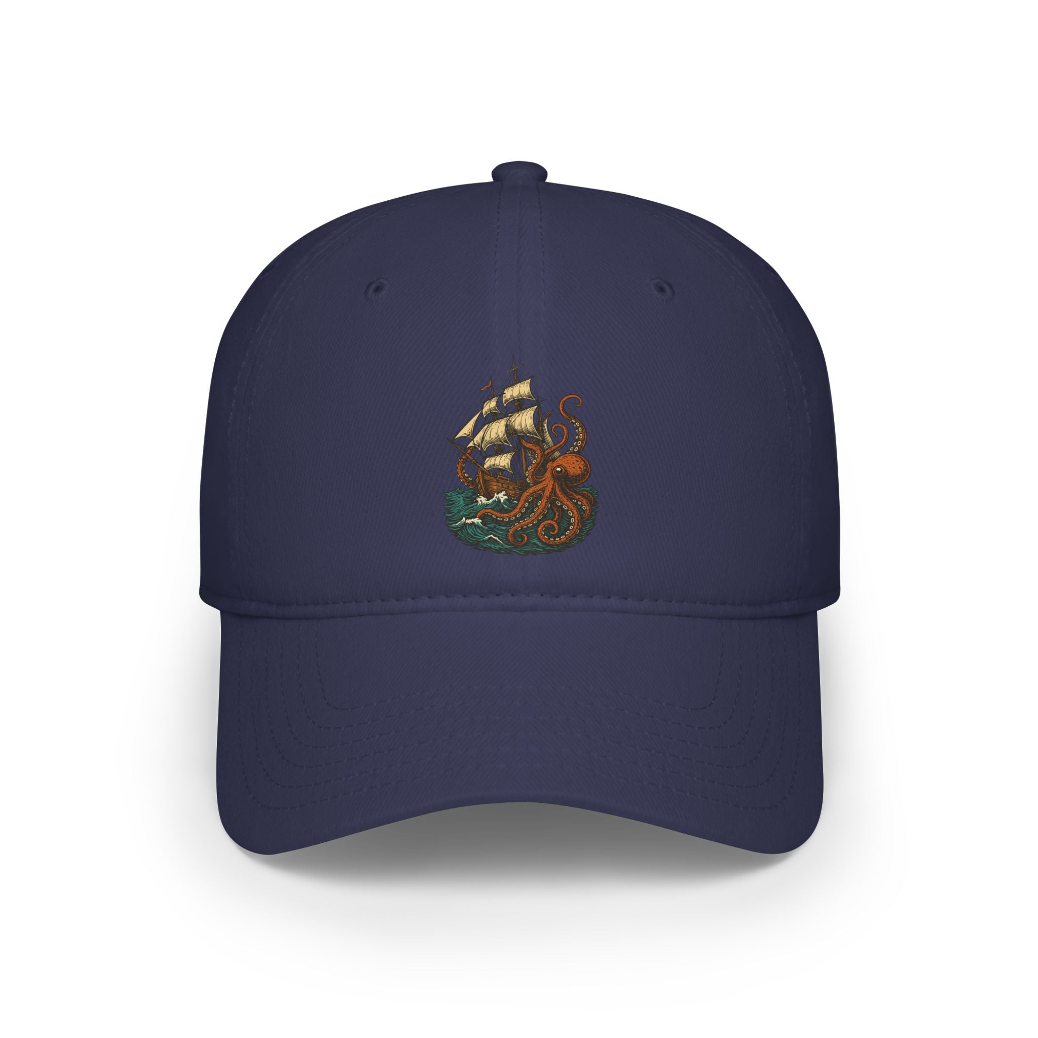 Octopus Attack Pirate Ship Baseball Cap