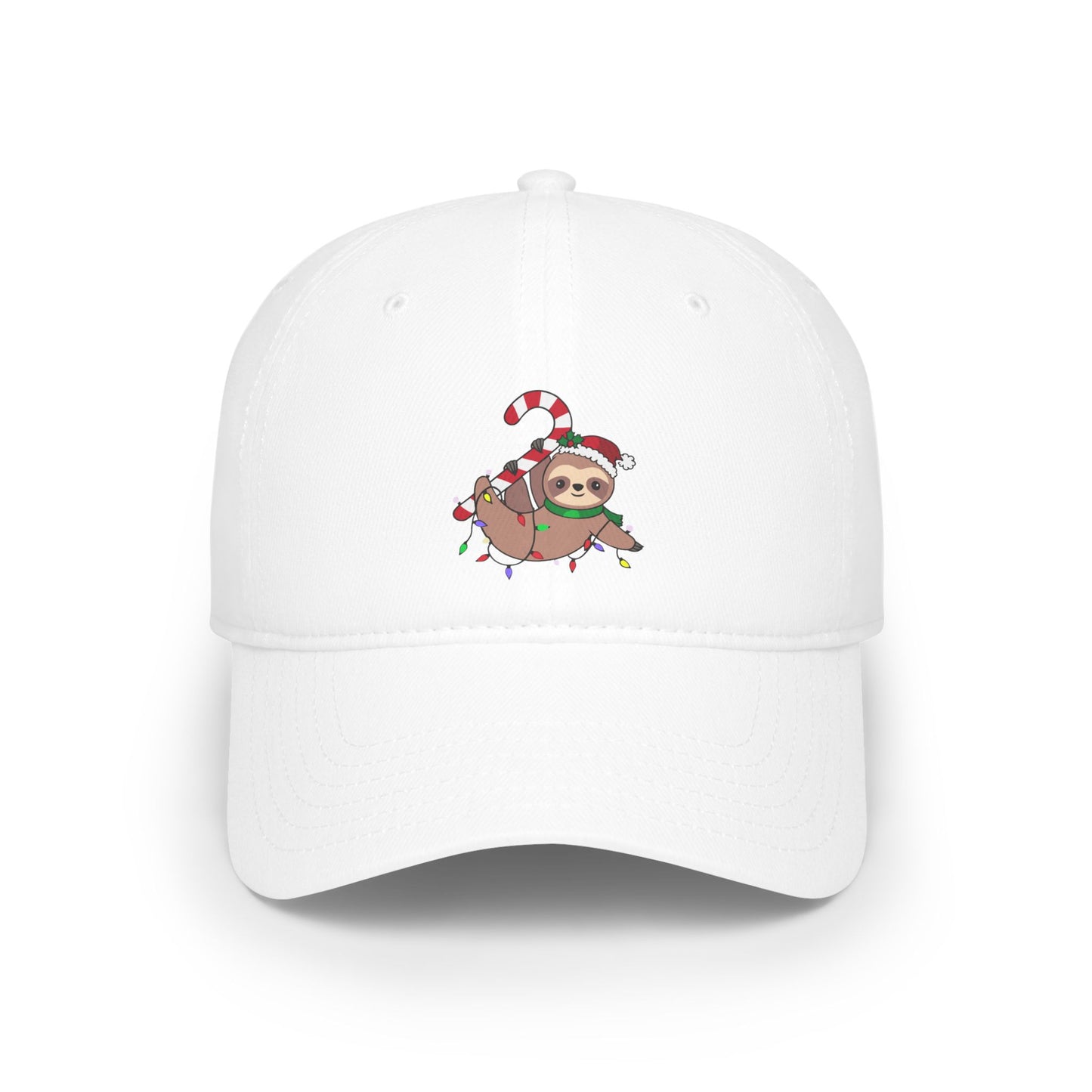 Sloth Santa Hat Candy Cane Baseball Cap