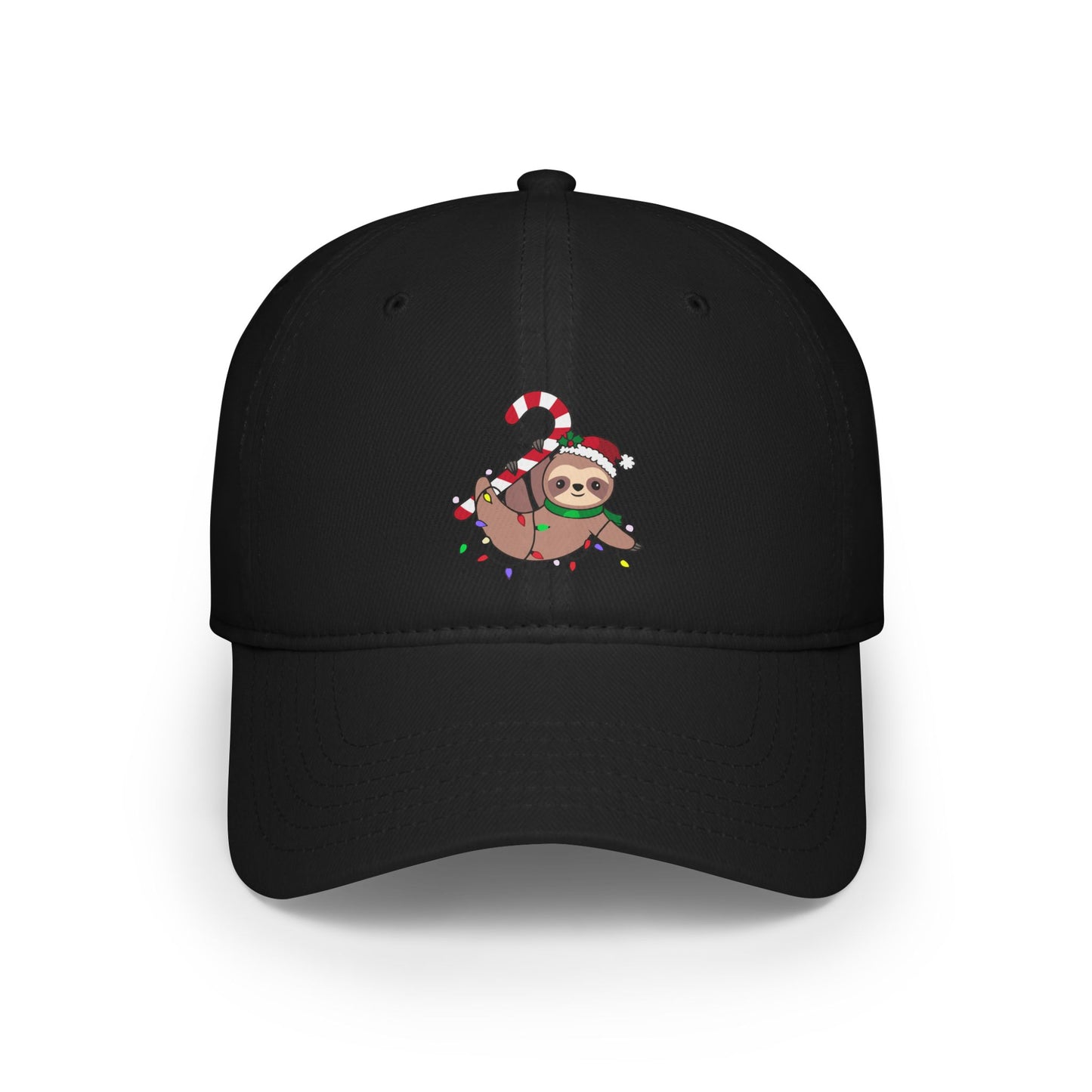 Sloth Santa Hat Candy Cane Baseball Cap