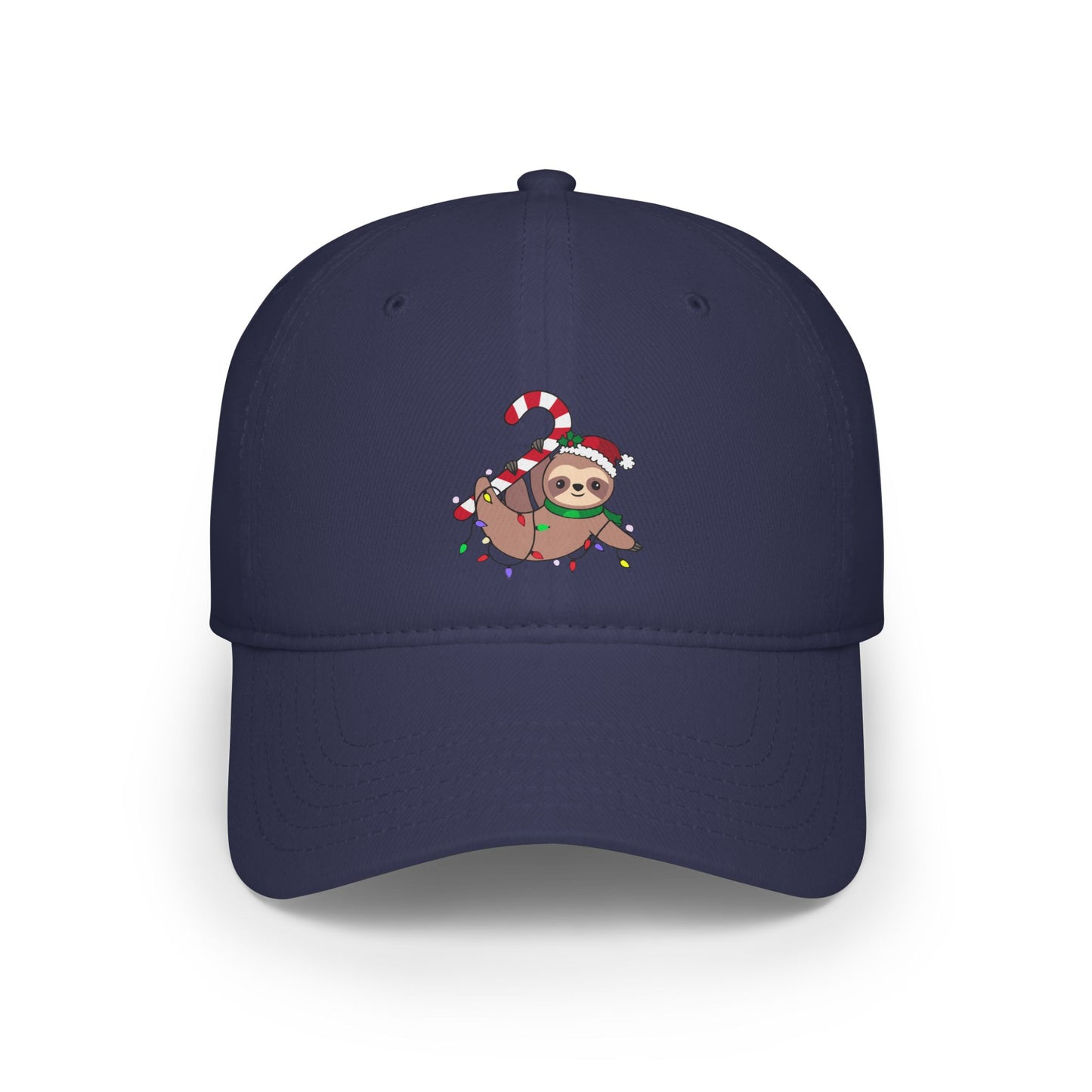 Sloth Santa Hat Candy Cane Baseball Cap