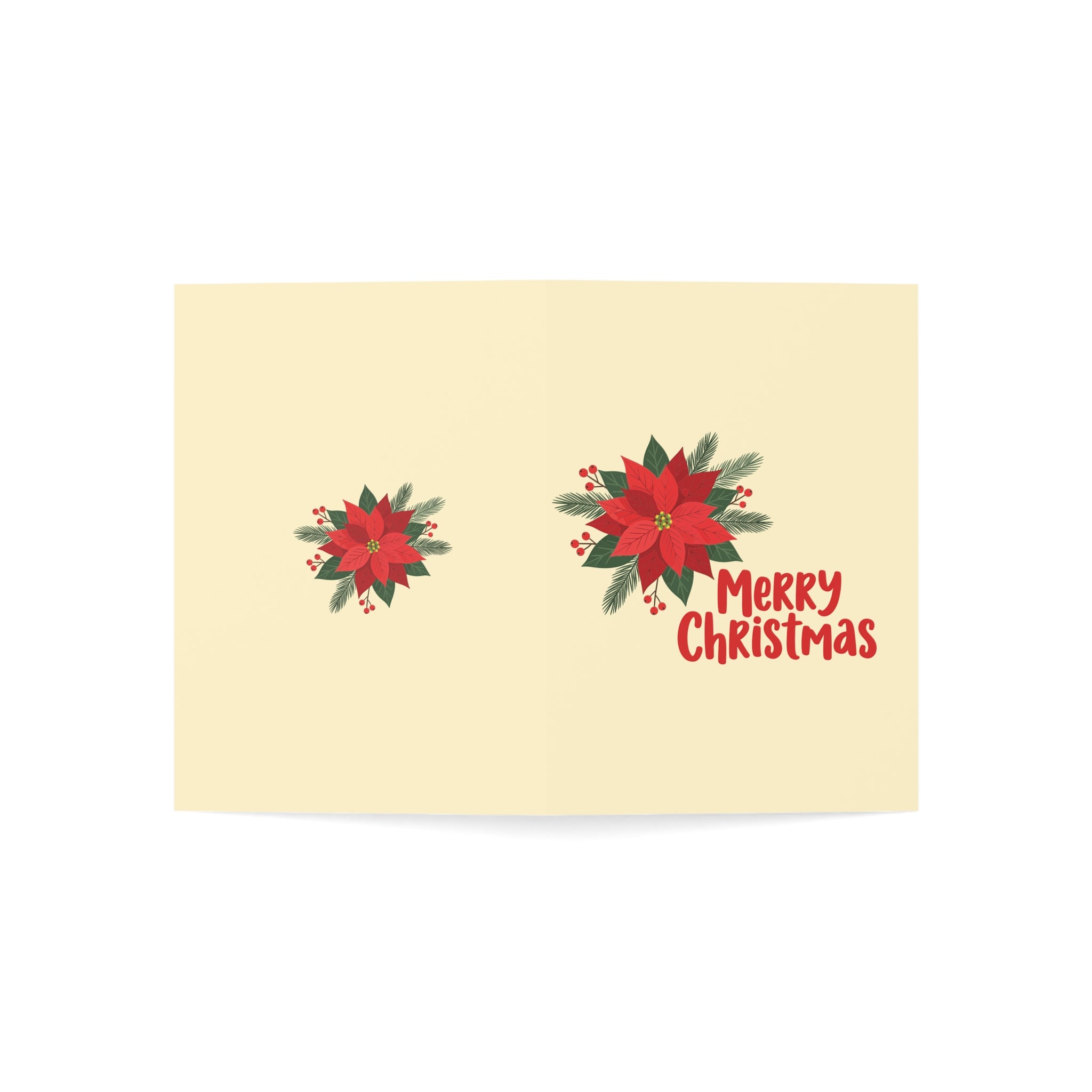 Merry Christmas Flower Greeting Cards