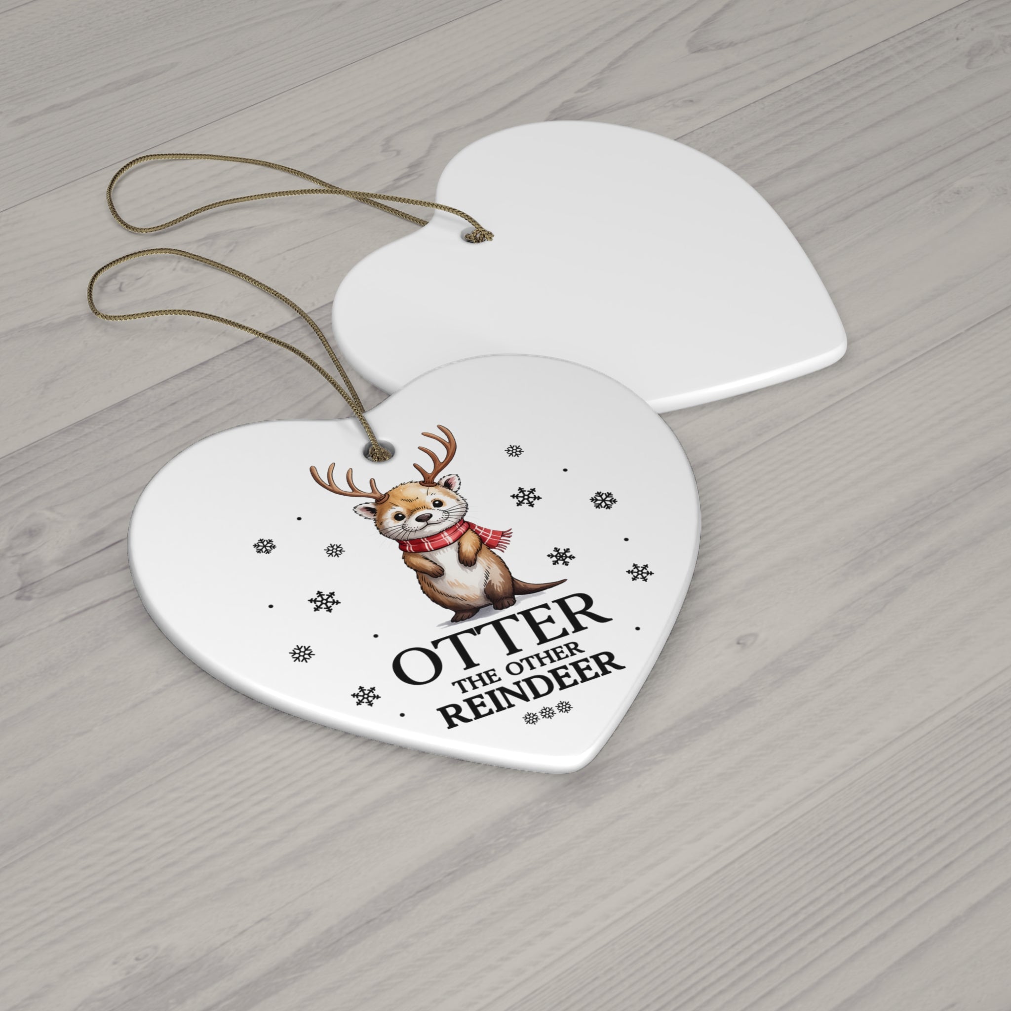 Otter the Reindeer Ceramic Ornament