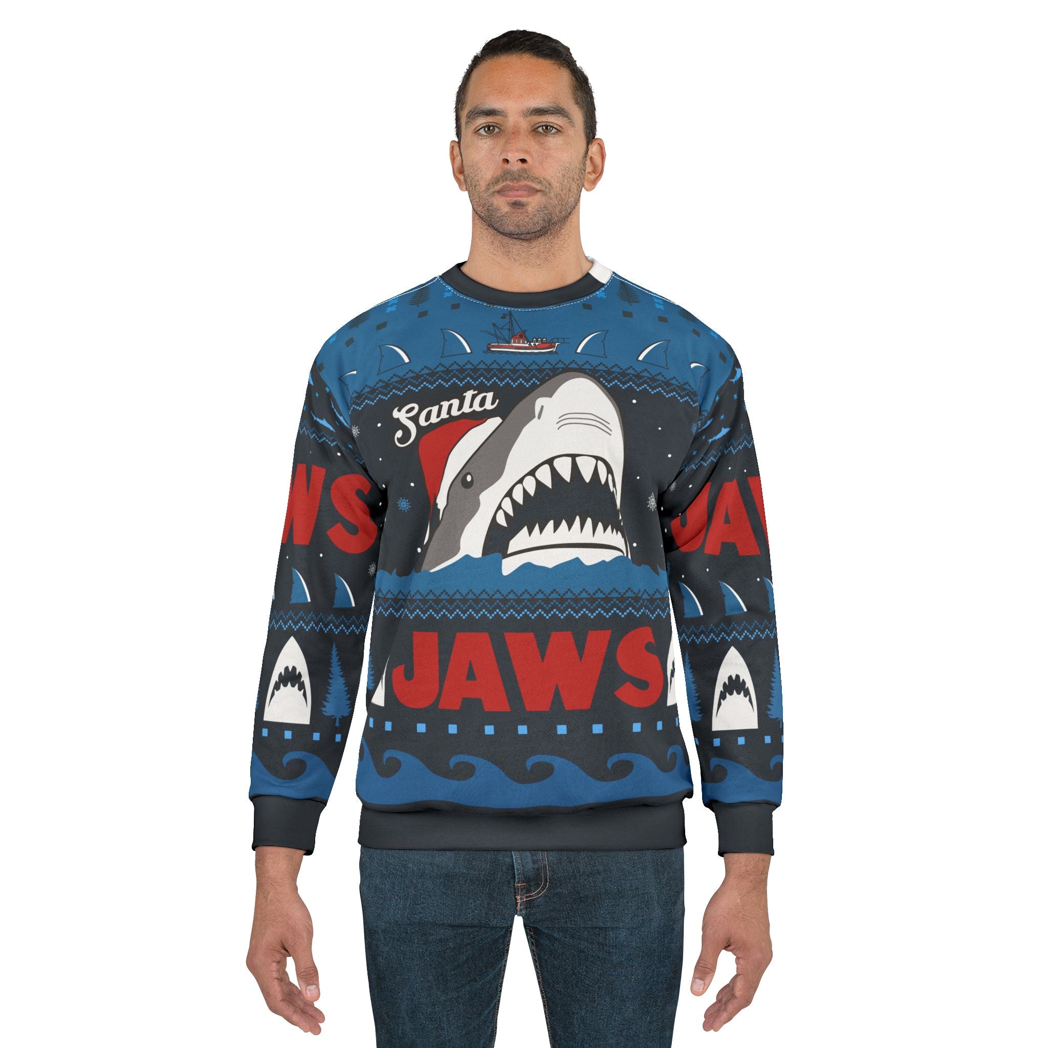 Santa Jaws Ugly Christmas Sweater