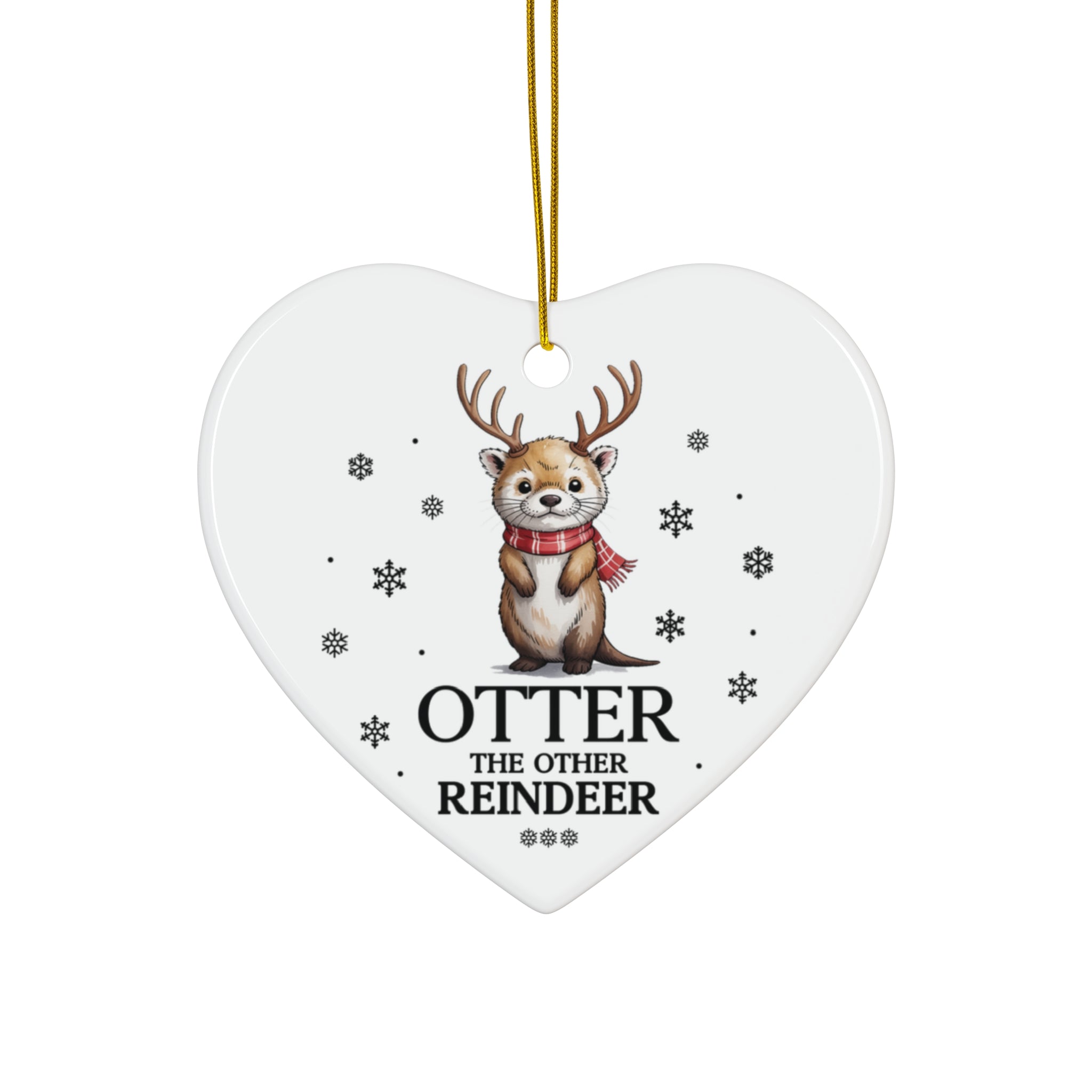 Otter the Reindeer Ceramic Ornament