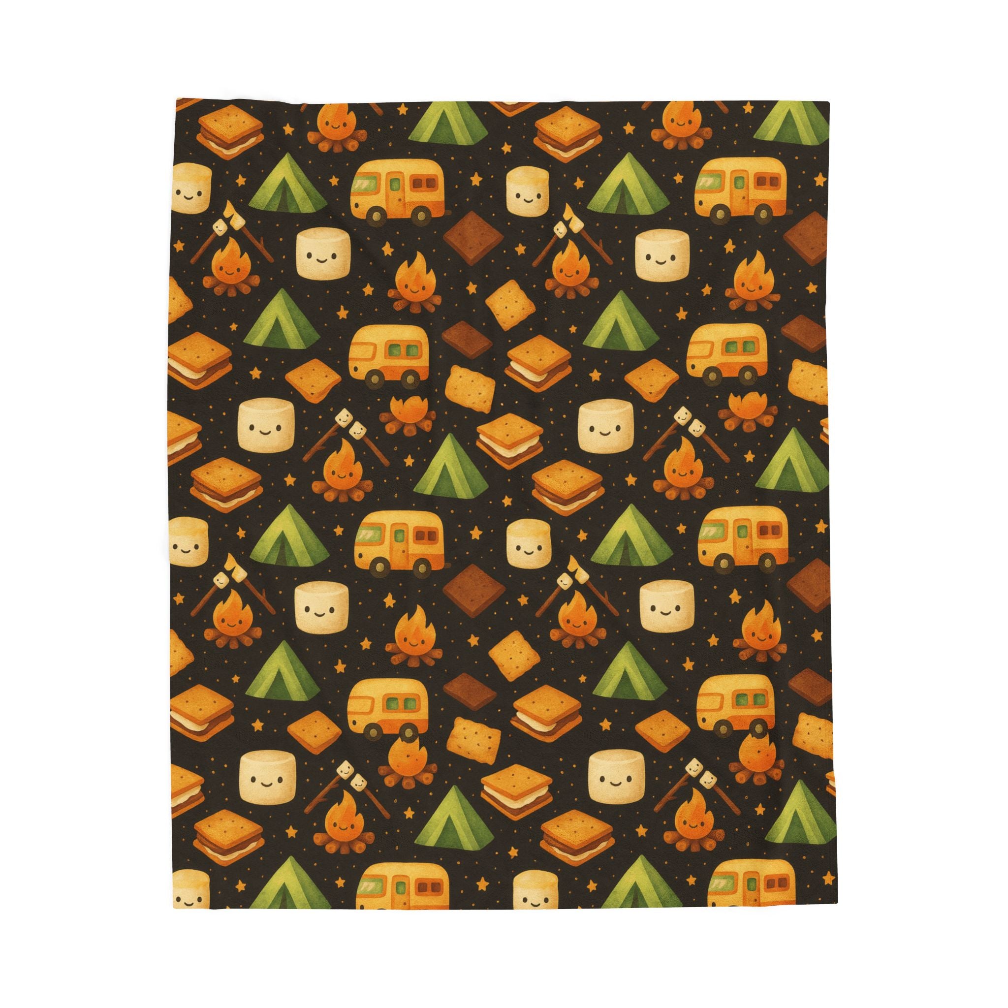 Camping-Themed Pattern Blanket