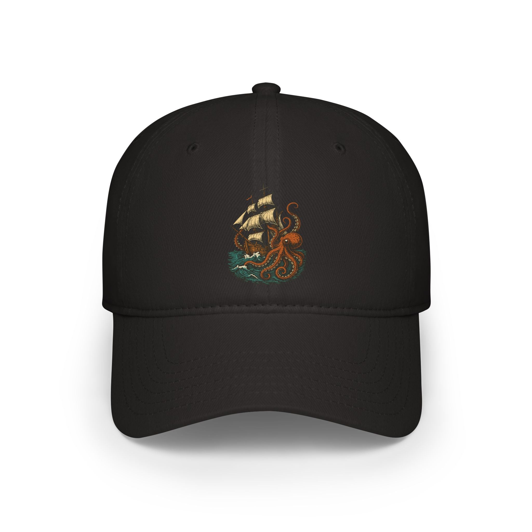 Octopus Attack Pirate Ship Baseball Cap