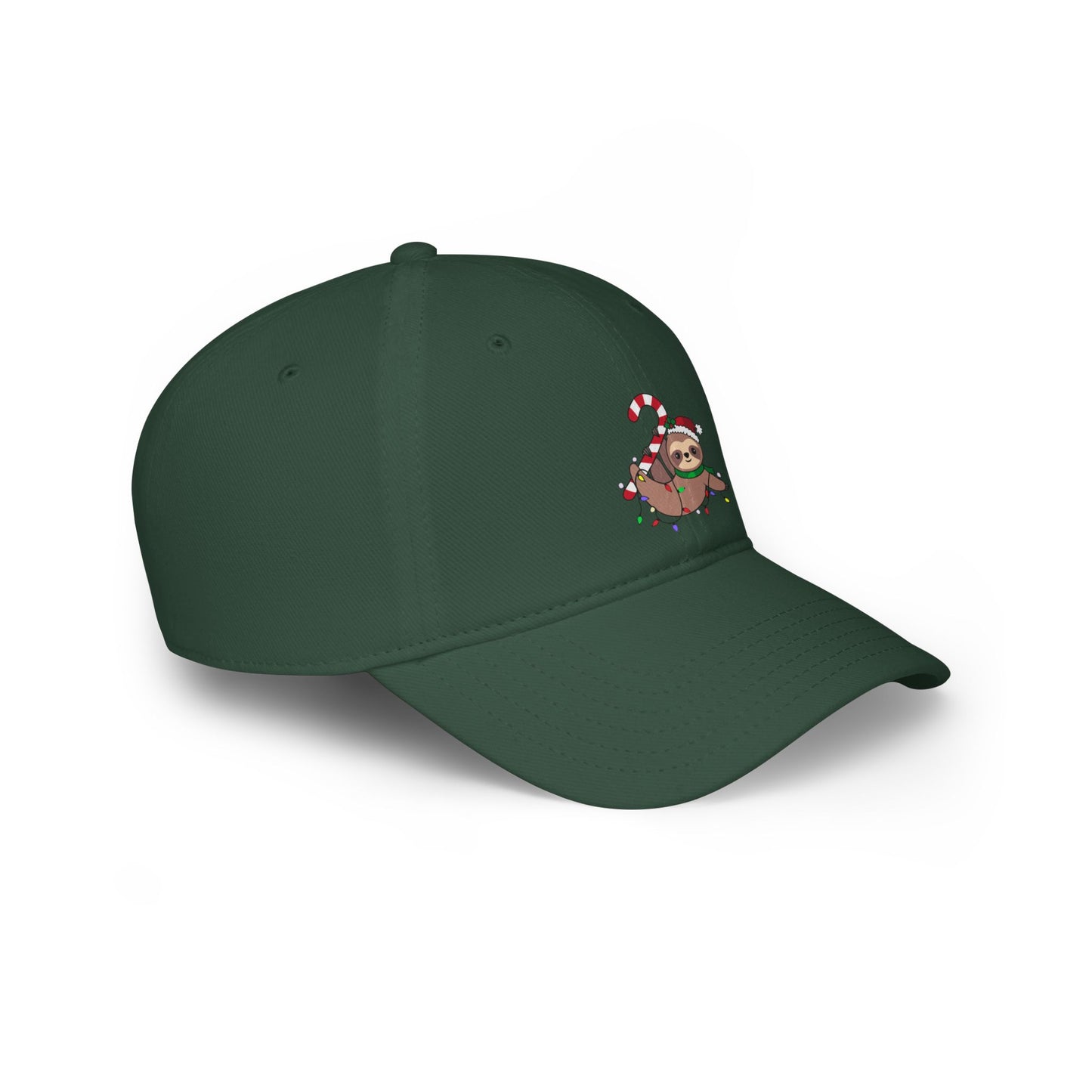 Sloth Santa Hat Candy Cane Baseball Cap