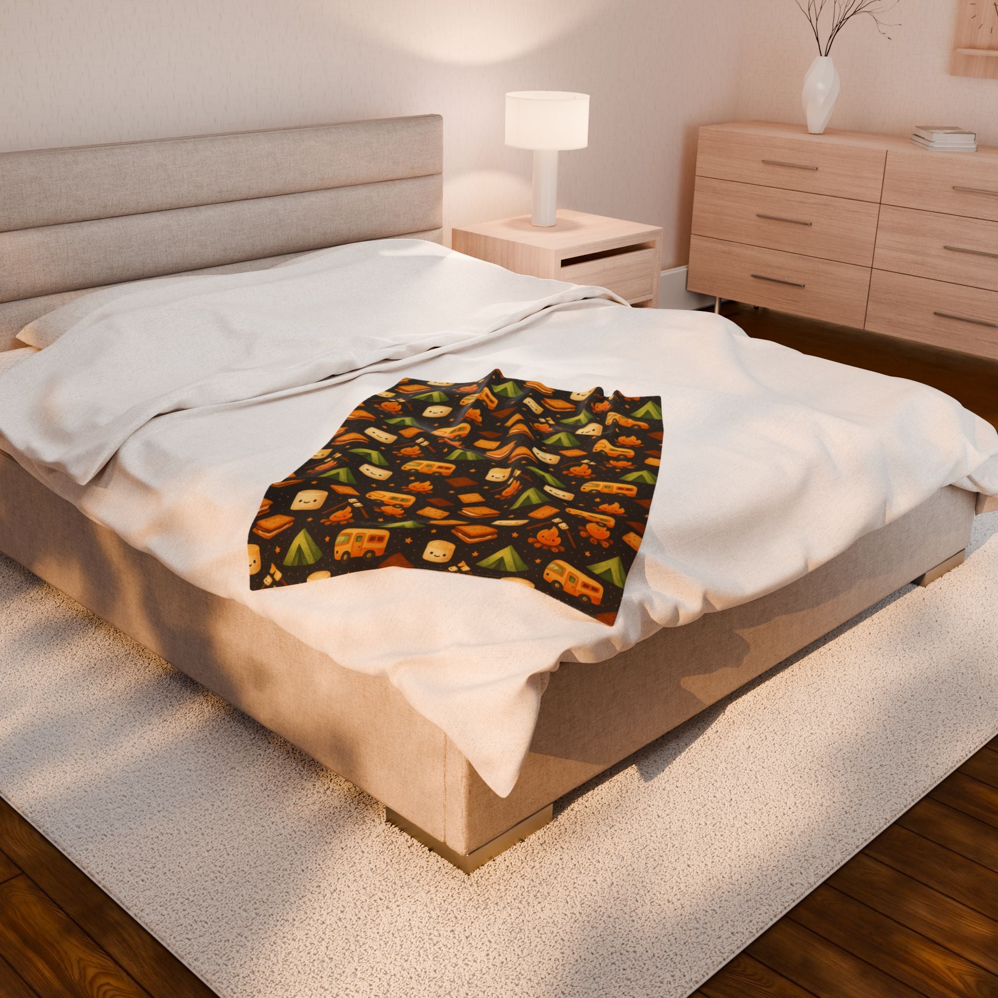 Camping-Themed Pattern Blanket