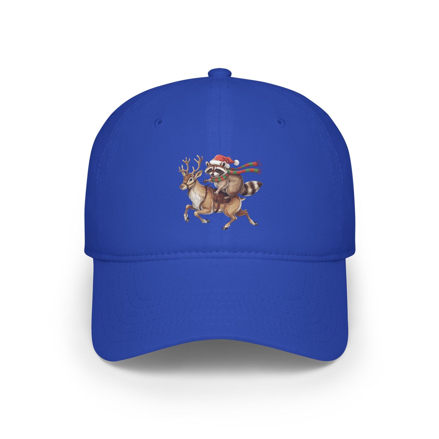 Raccoon Riding Reindeer Baseball Cap