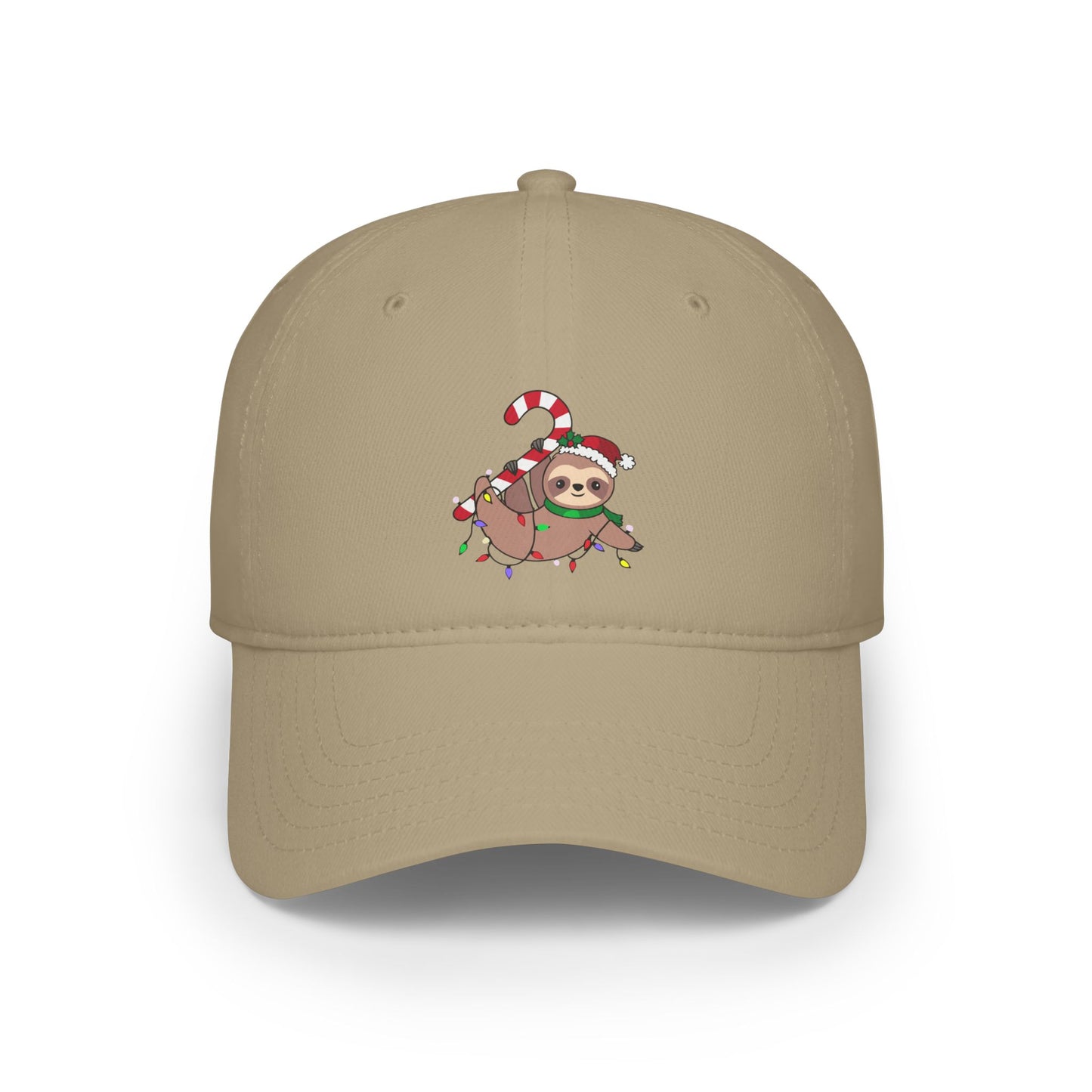 Sloth Santa Hat Candy Cane Baseball Cap