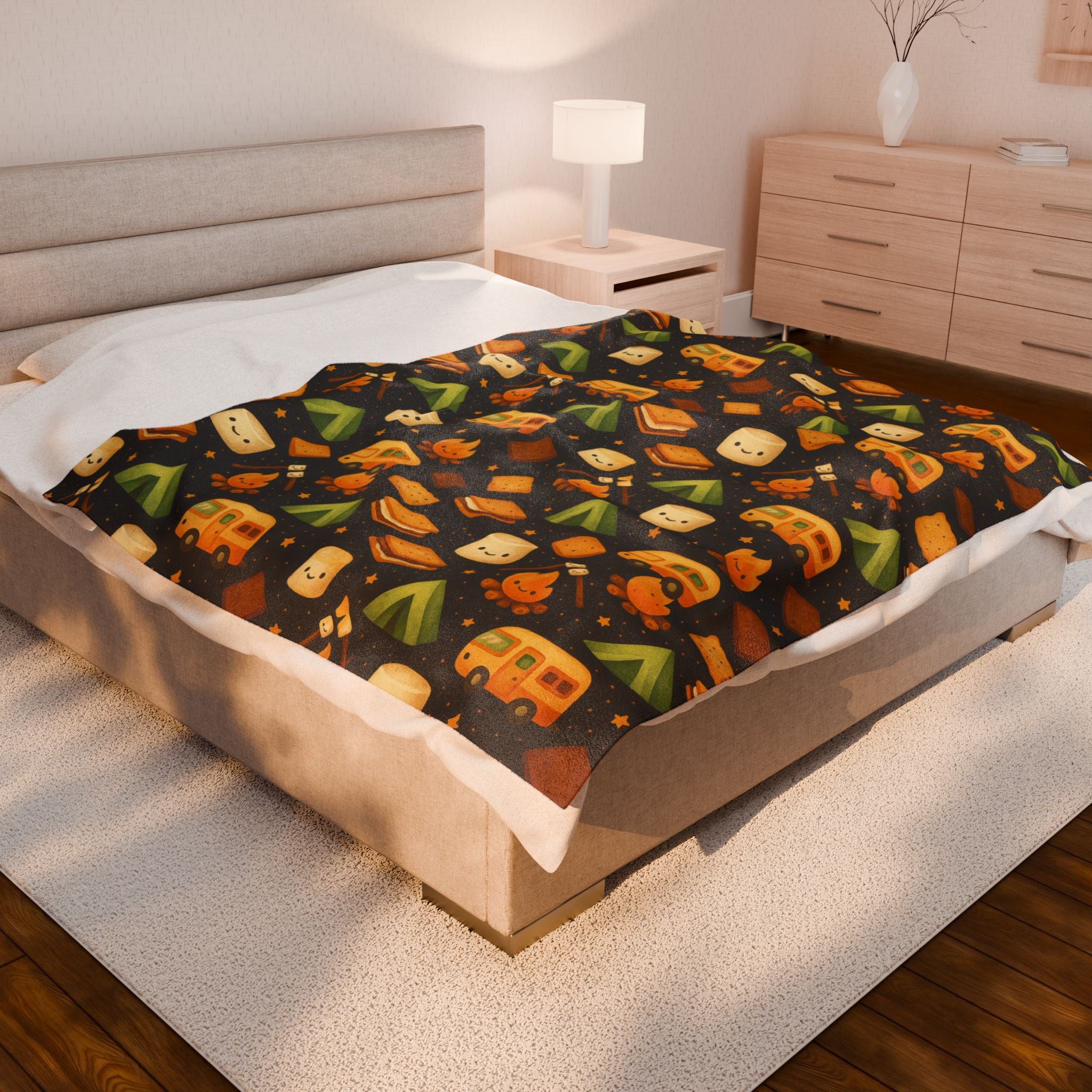 Camping-Themed Pattern Blanket