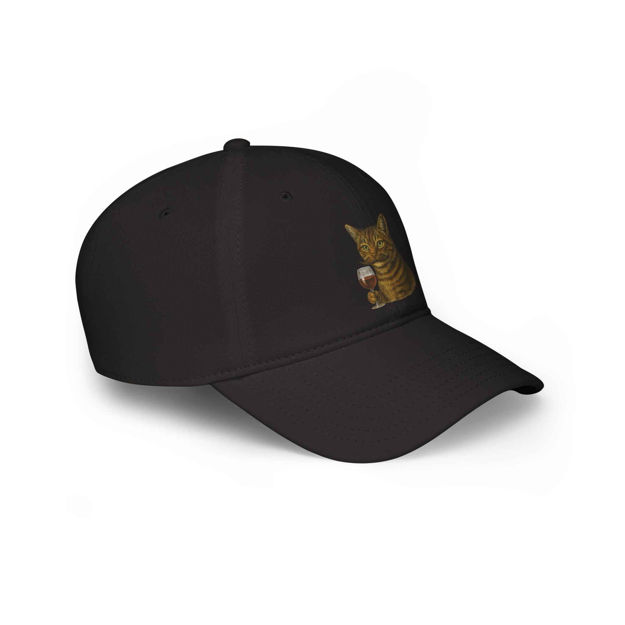 Cat With Wine Glass Baseball Cap