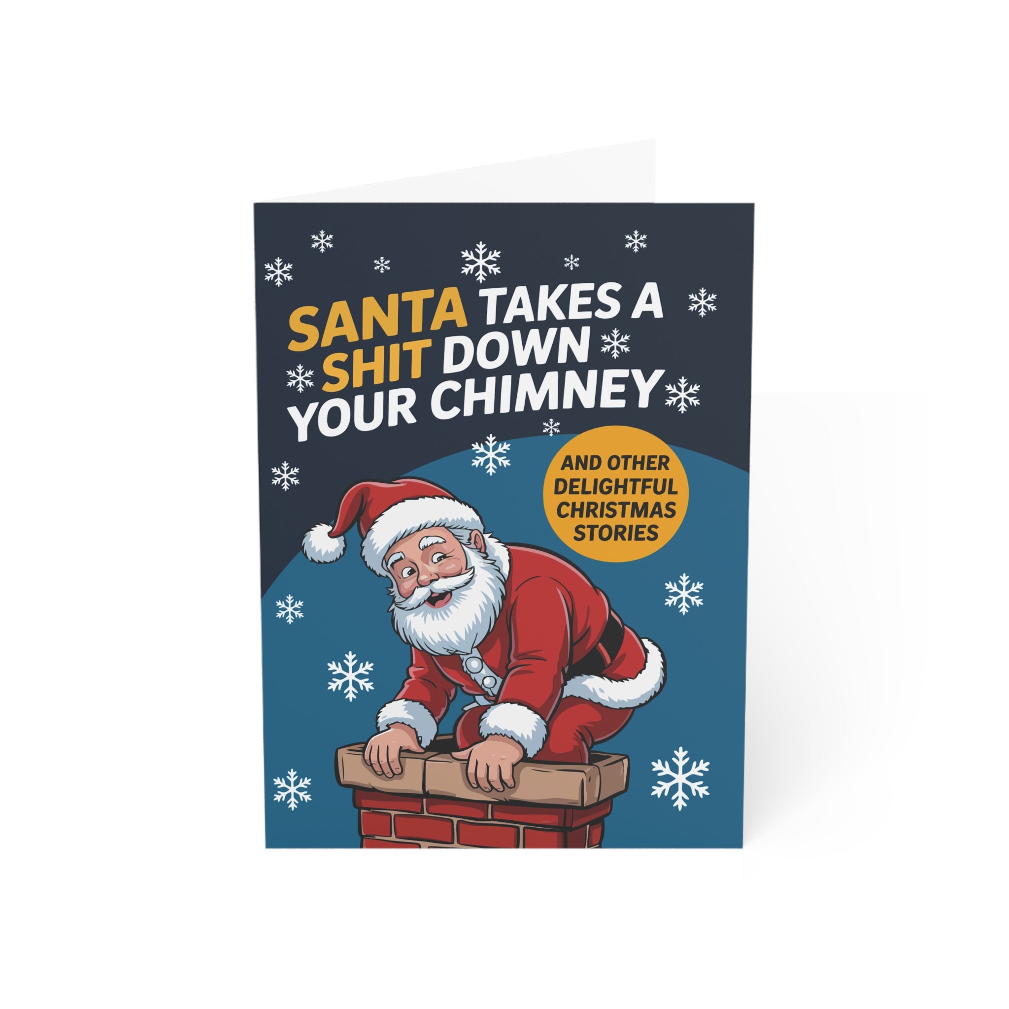 Santa Takes a Shit Down Greeting Cards