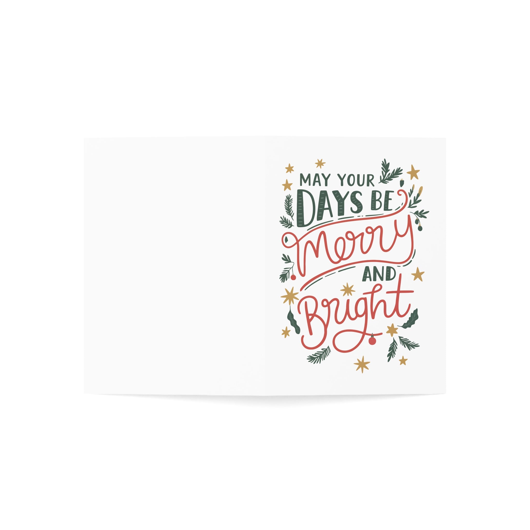 May Your Days Be Merry and Bright-Front Greeting Cards