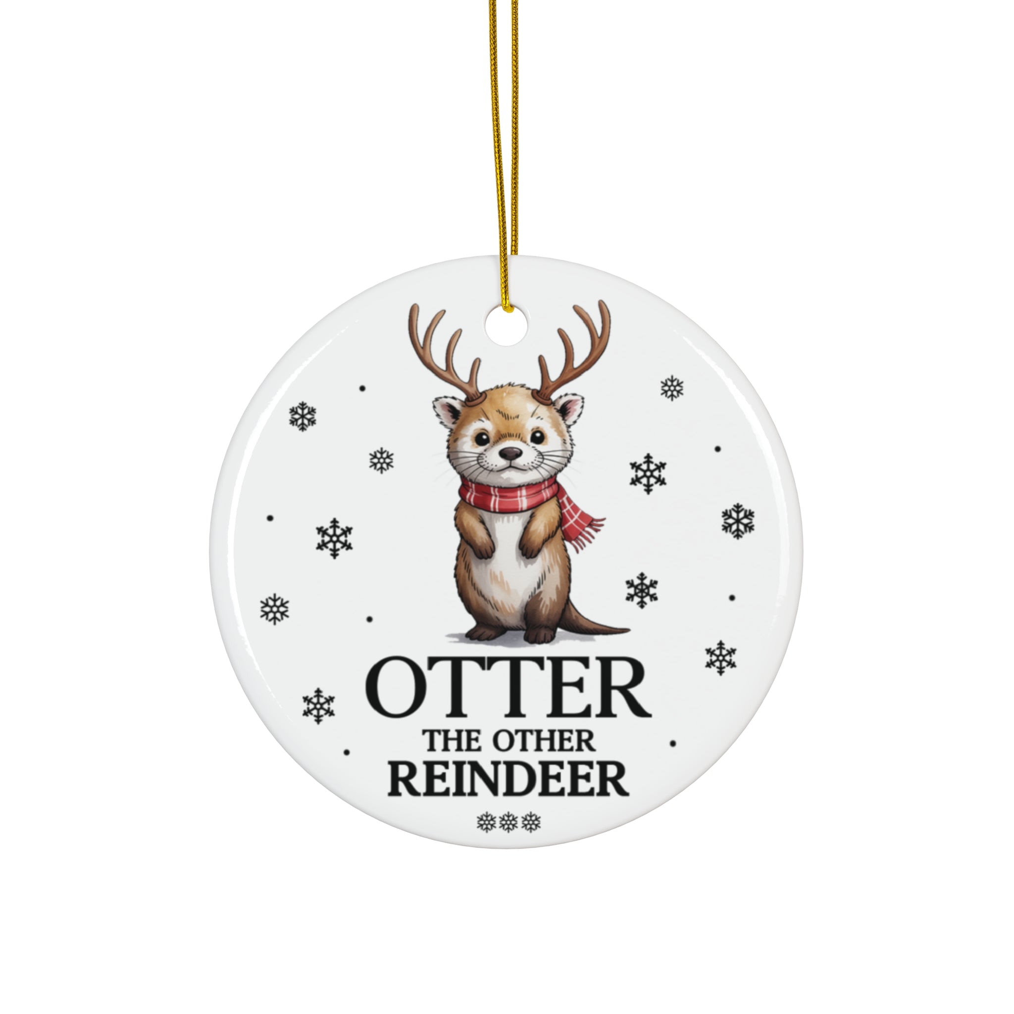 Otter the Reindeer Ceramic Ornament