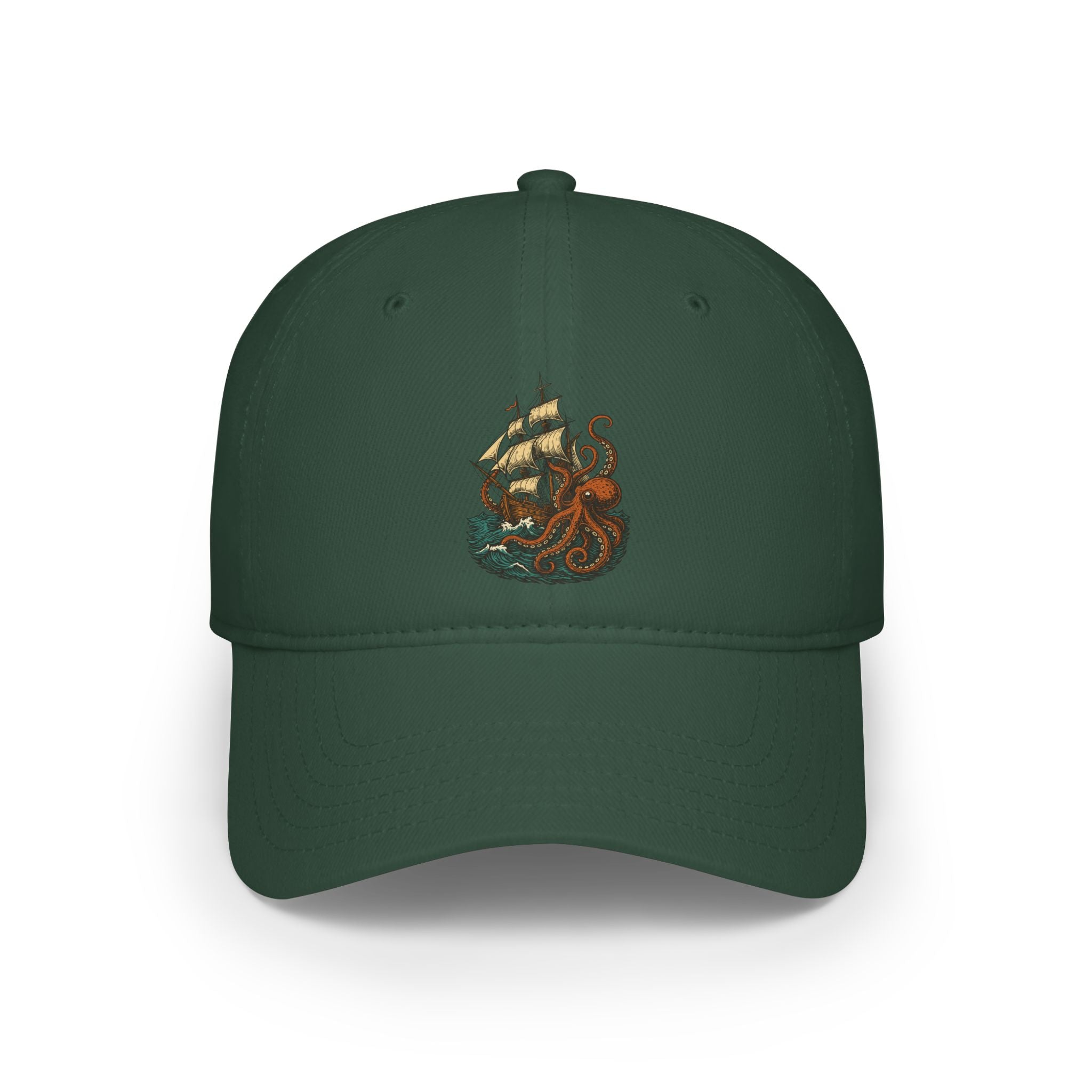Octopus Attack Pirate Ship Baseball Cap