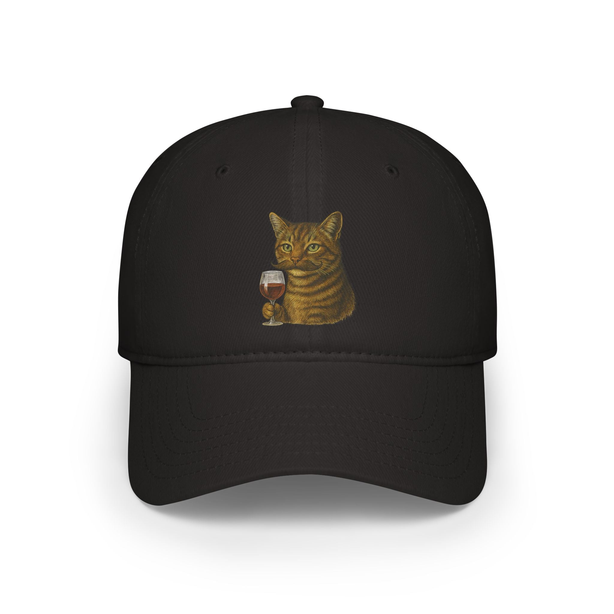 Cat With Wine Glass Baseball Cap