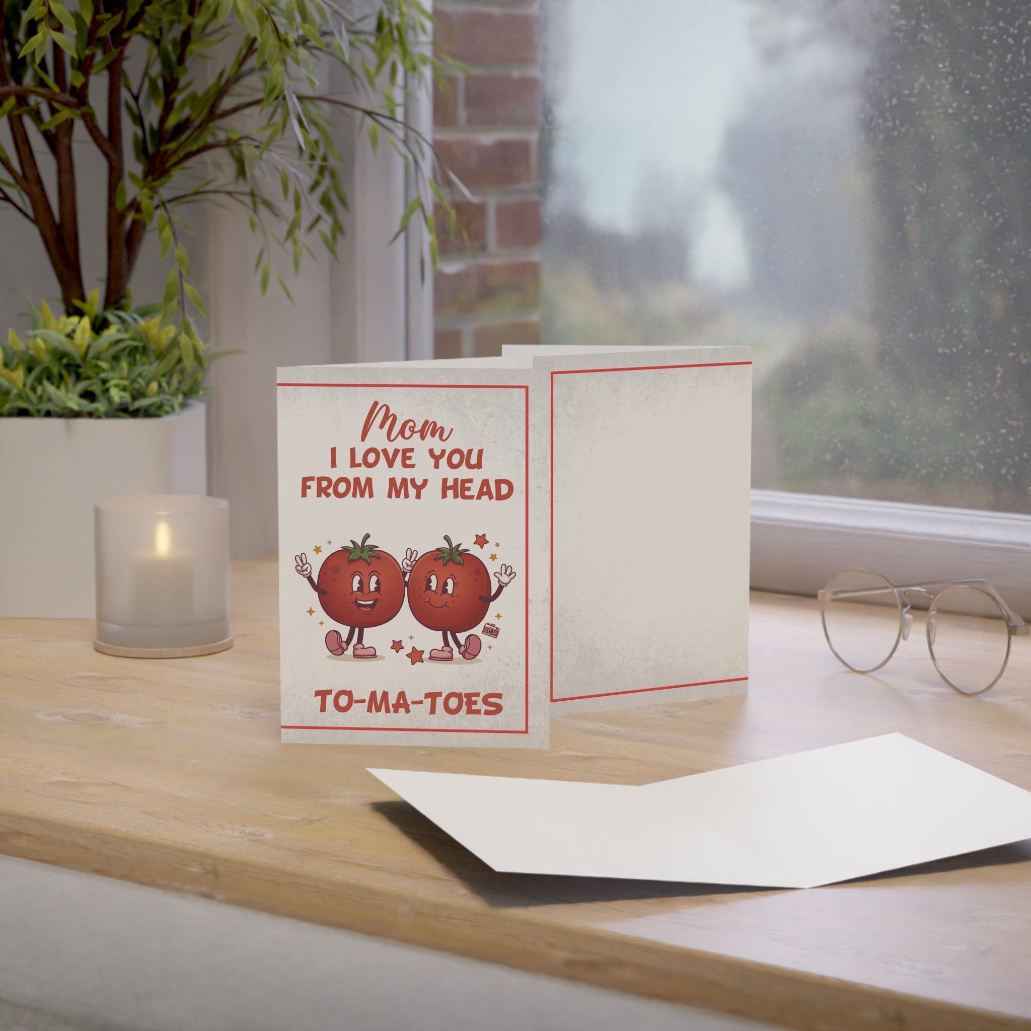 Mom I Love You From My Head Greeting Cards
