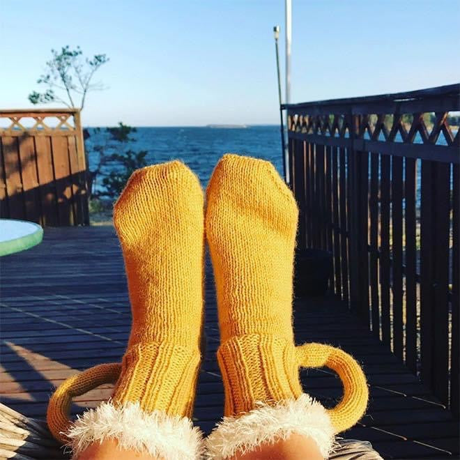 Beer Mug Knitted Socks
