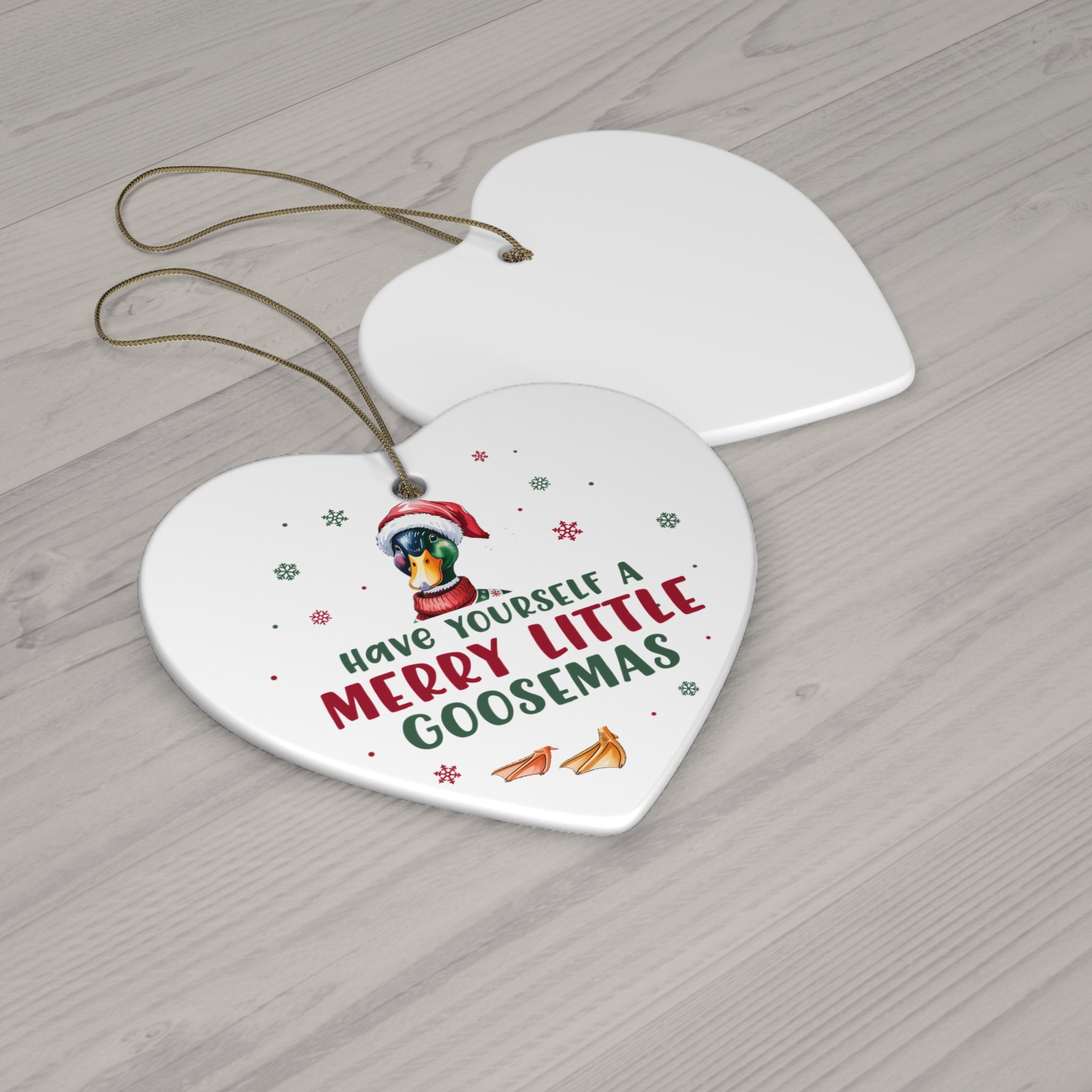 Have Yourself a Merry Little Goosemas Ceramic Ornament