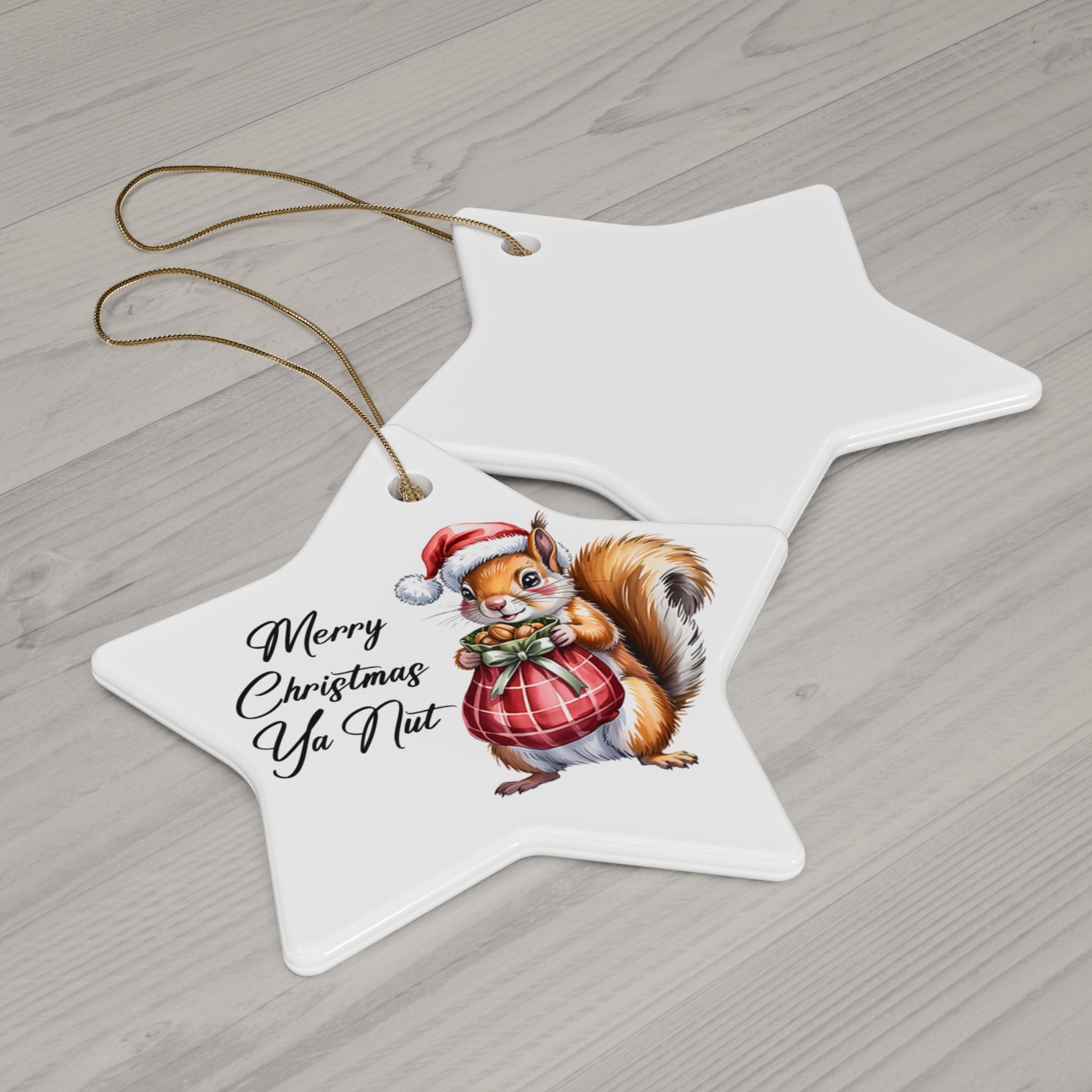 Merry Christmas Ya Nut Ceramic Ornament