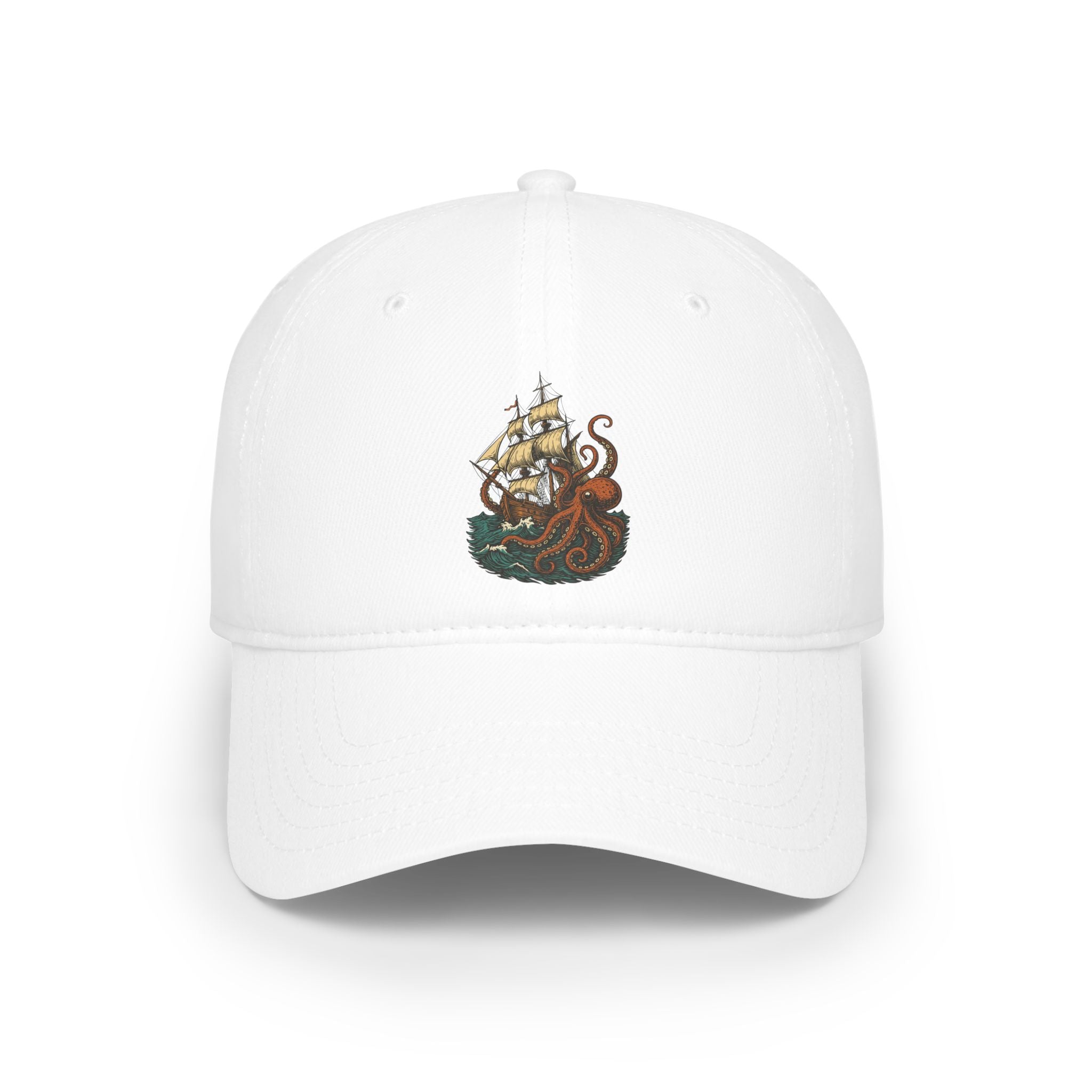 Octopus Attack Pirate Ship Baseball Cap