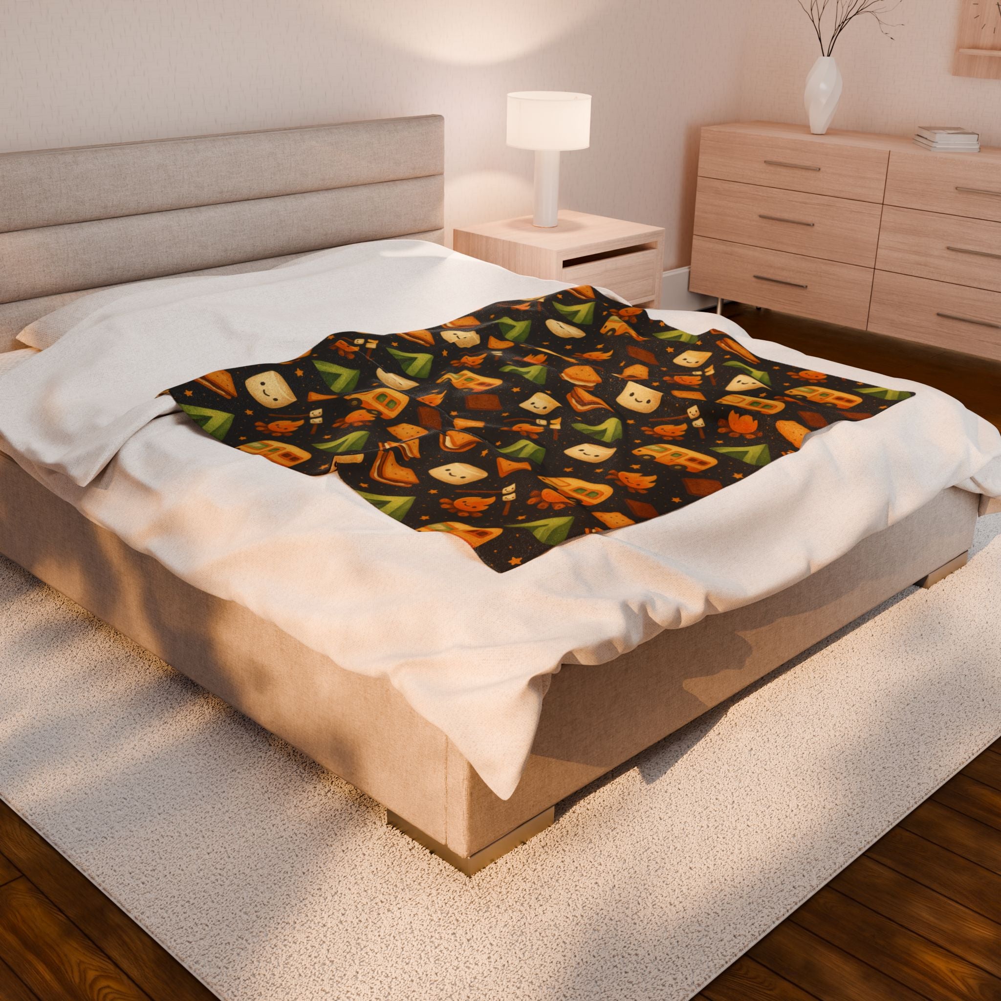 Camping-Themed Pattern Blanket