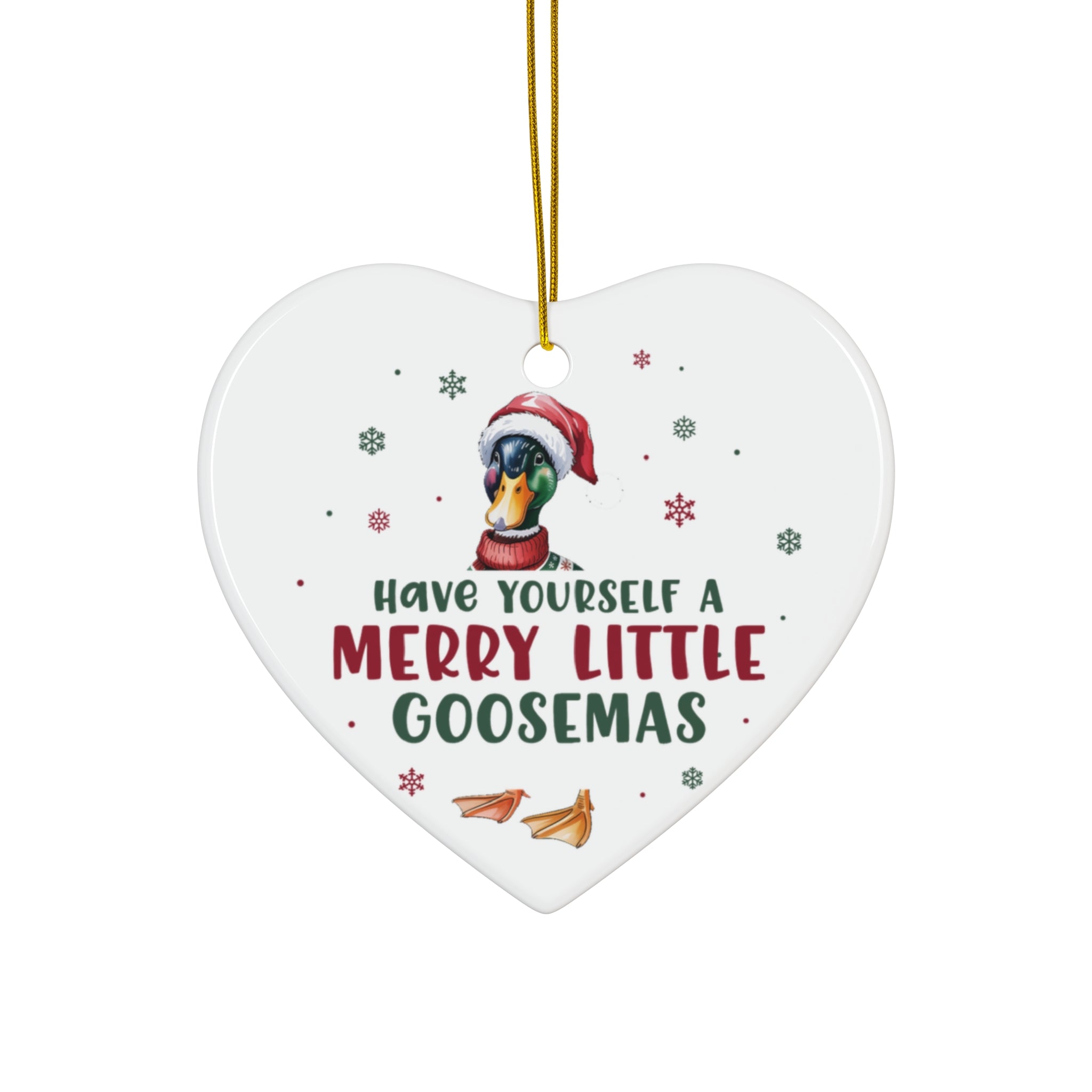 Have Yourself a Merry Little Goosemas Ceramic Ornament