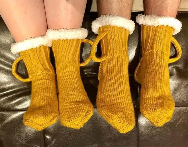 Beer Mug Knitted Socks