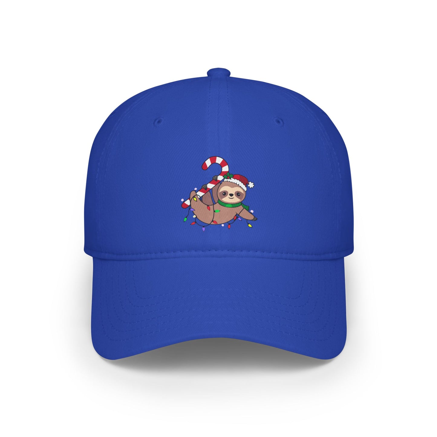 Sloth Santa Hat Candy Cane Baseball Cap