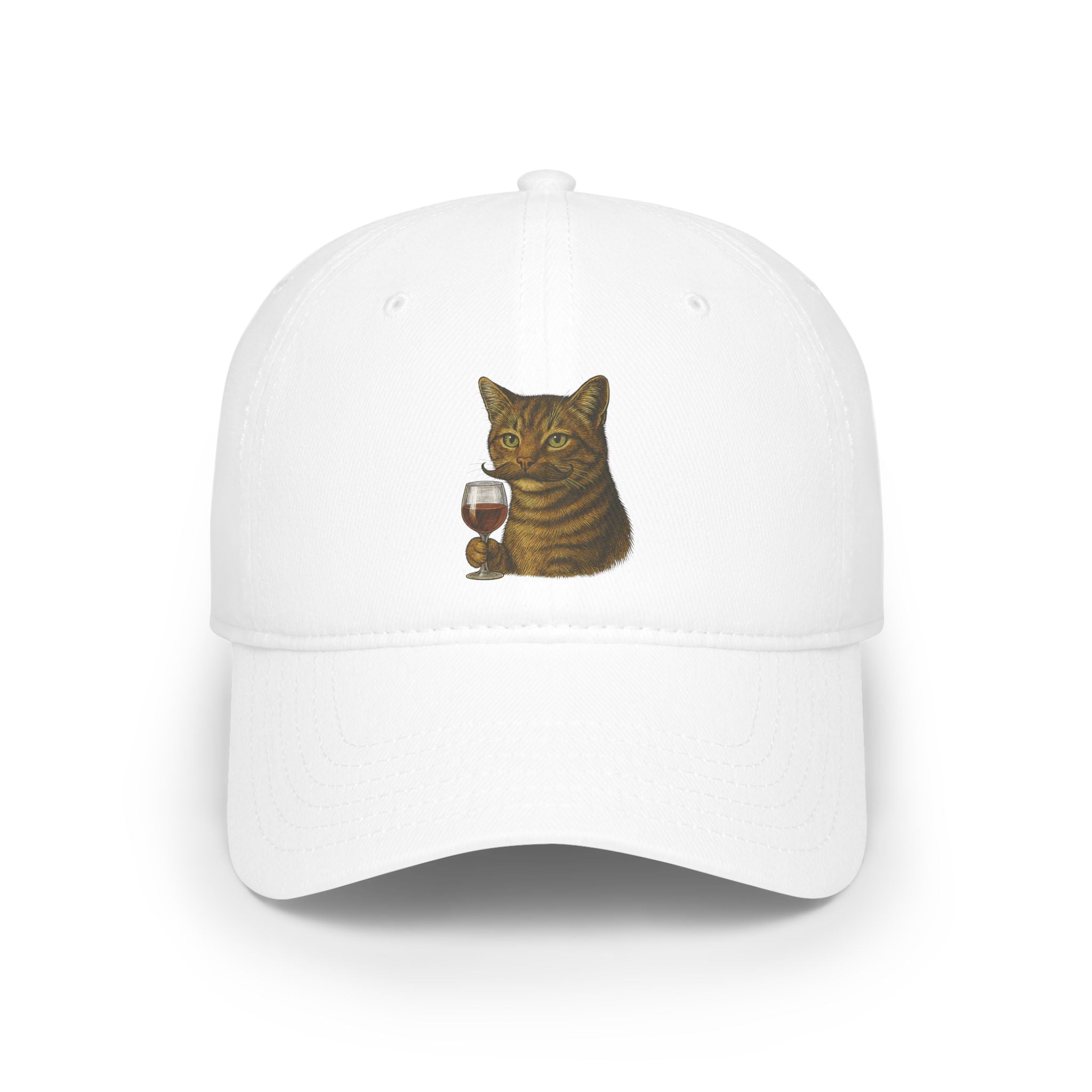 Cat With Wine Glass Baseball Cap
