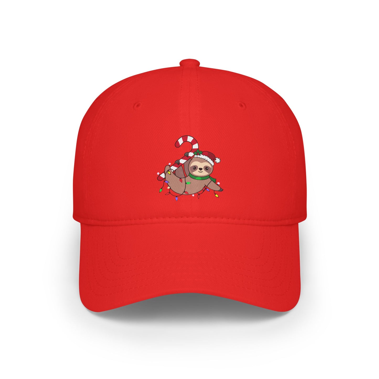 Sloth Santa Hat Candy Cane Baseball Cap