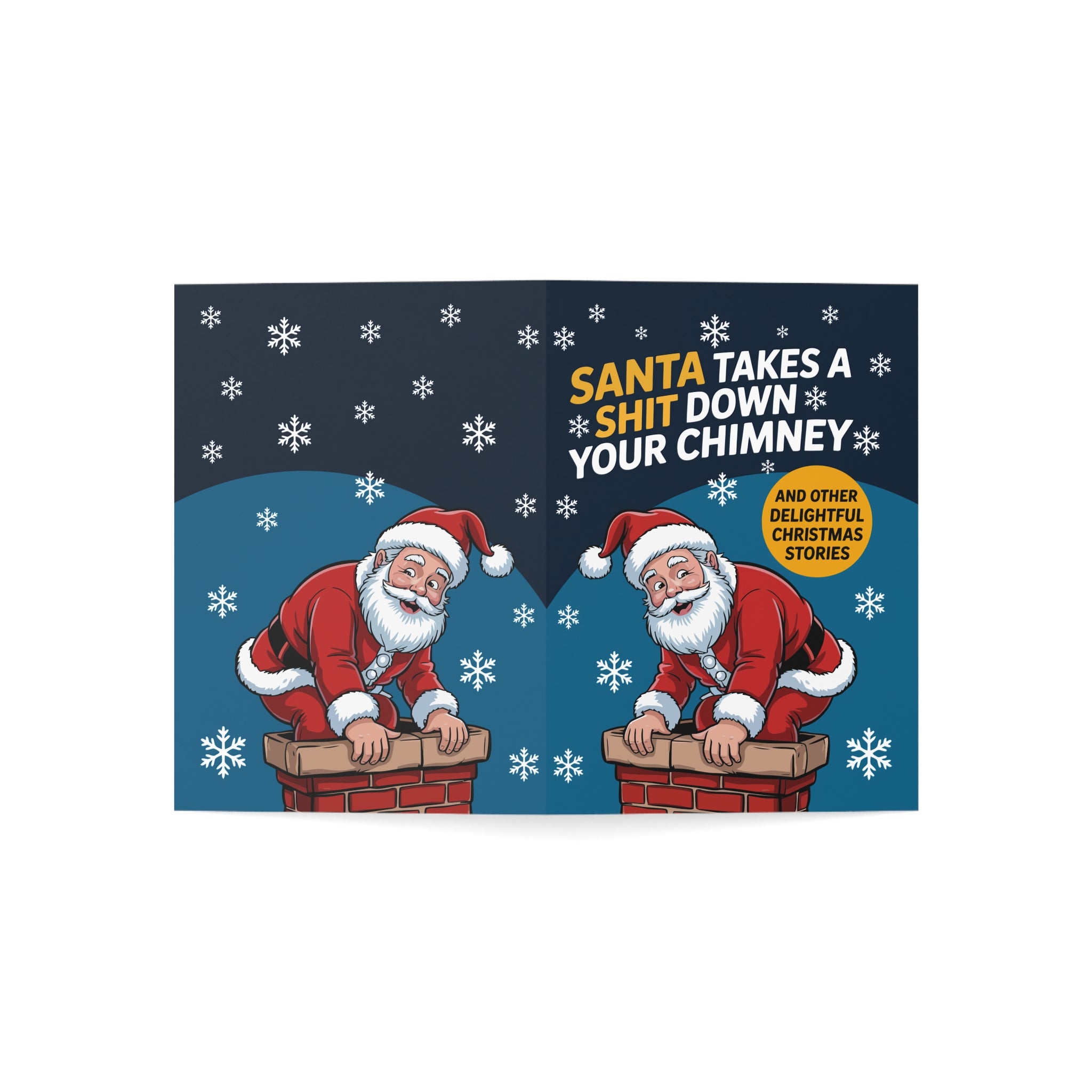 Santa Takes a Shit Down Greeting Cards