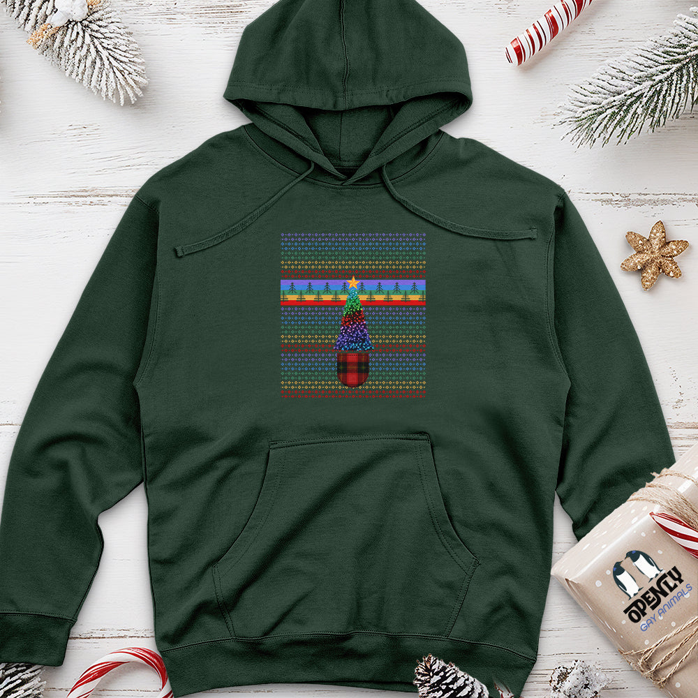 Colorful Christmas Tree Unisex Midweight Hoodie