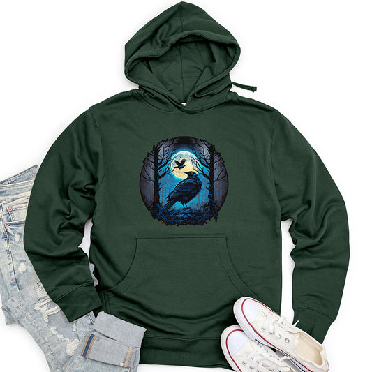 Aqua Moon Raven Unisex Midweight Hoodie