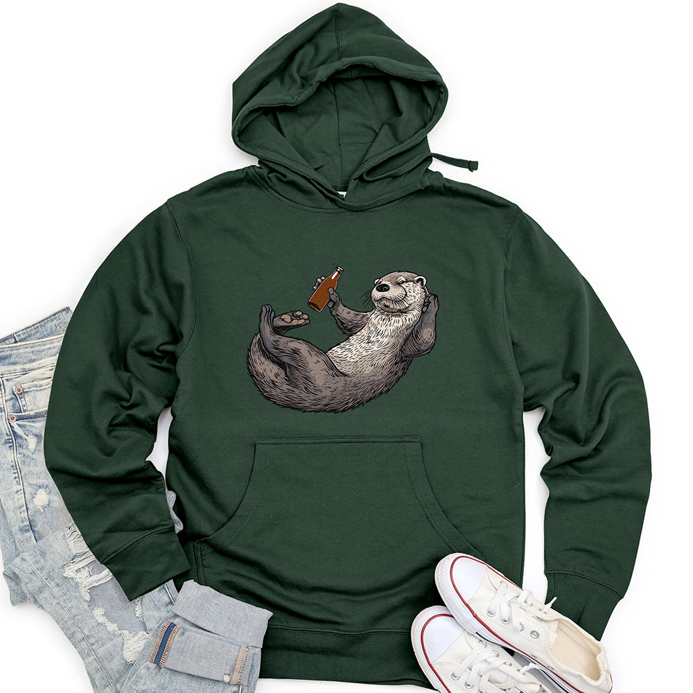 Otter Relaxation Unisex Midweight Hoodie