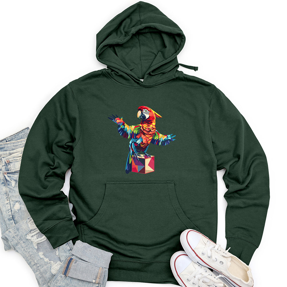 Parrot Geometric Dance Unisex Midweight Hoodie