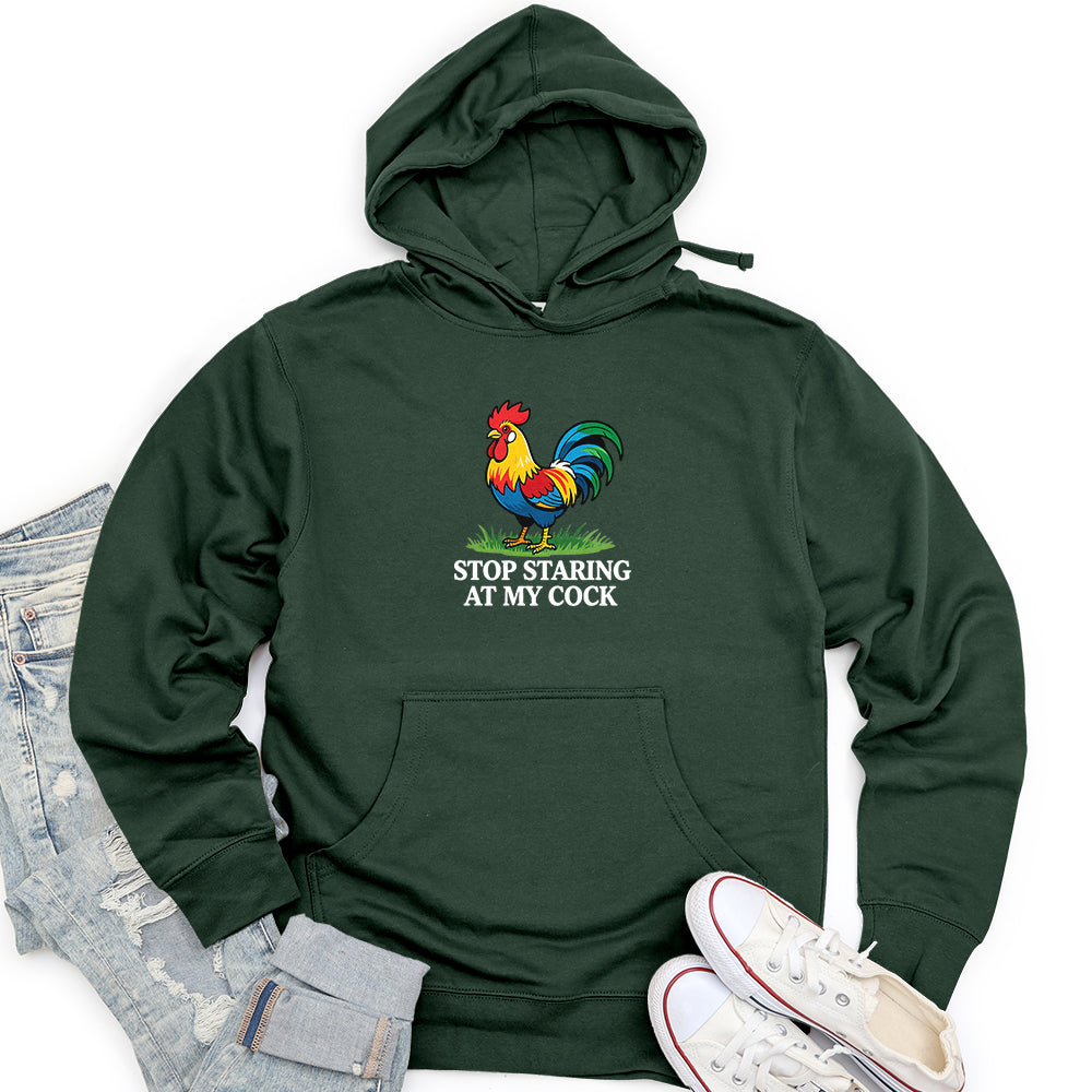 Stop Staring at My Cock Unisex midweight hoodie