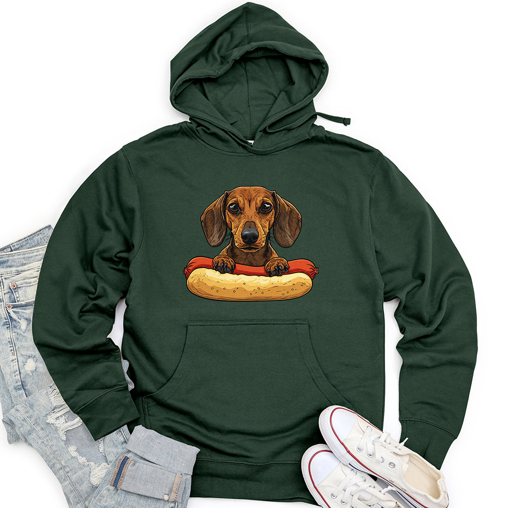 Dachshund Hotdog Hug Unisex Midweight Hoodie