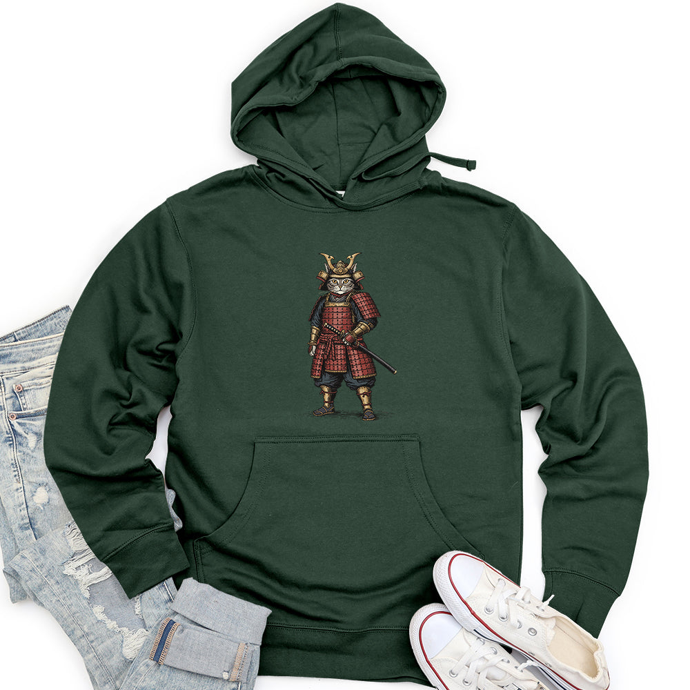 Cat Samurai Unisex Midweight Hoodie