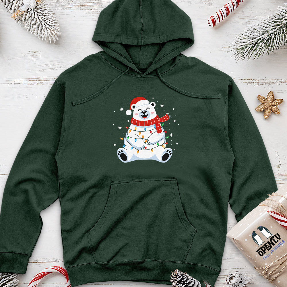 Polar Bear Merry Christmas Unisex Midweight Hoodie