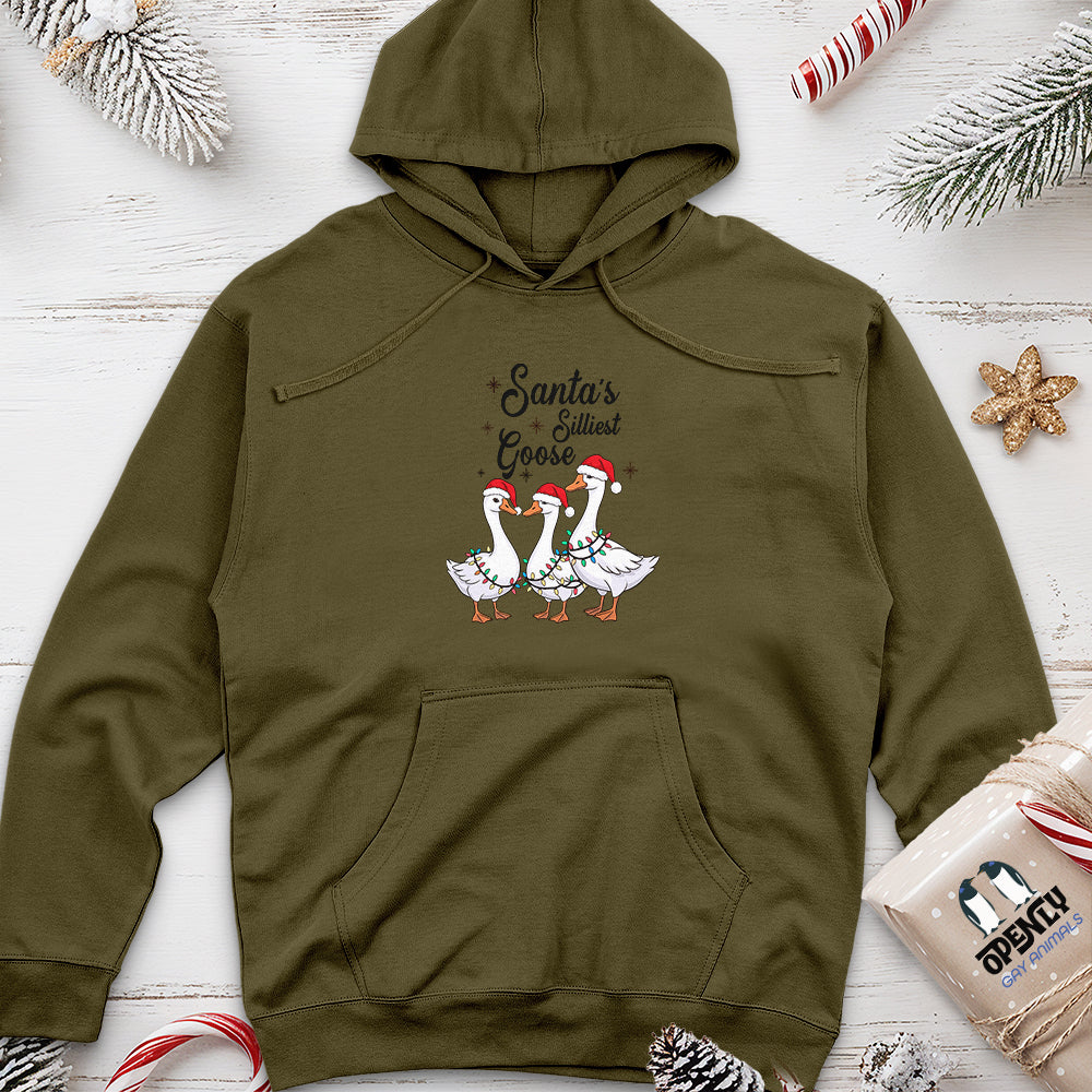 Santa's Silliest Goose Unisex Midweight Hoodie
