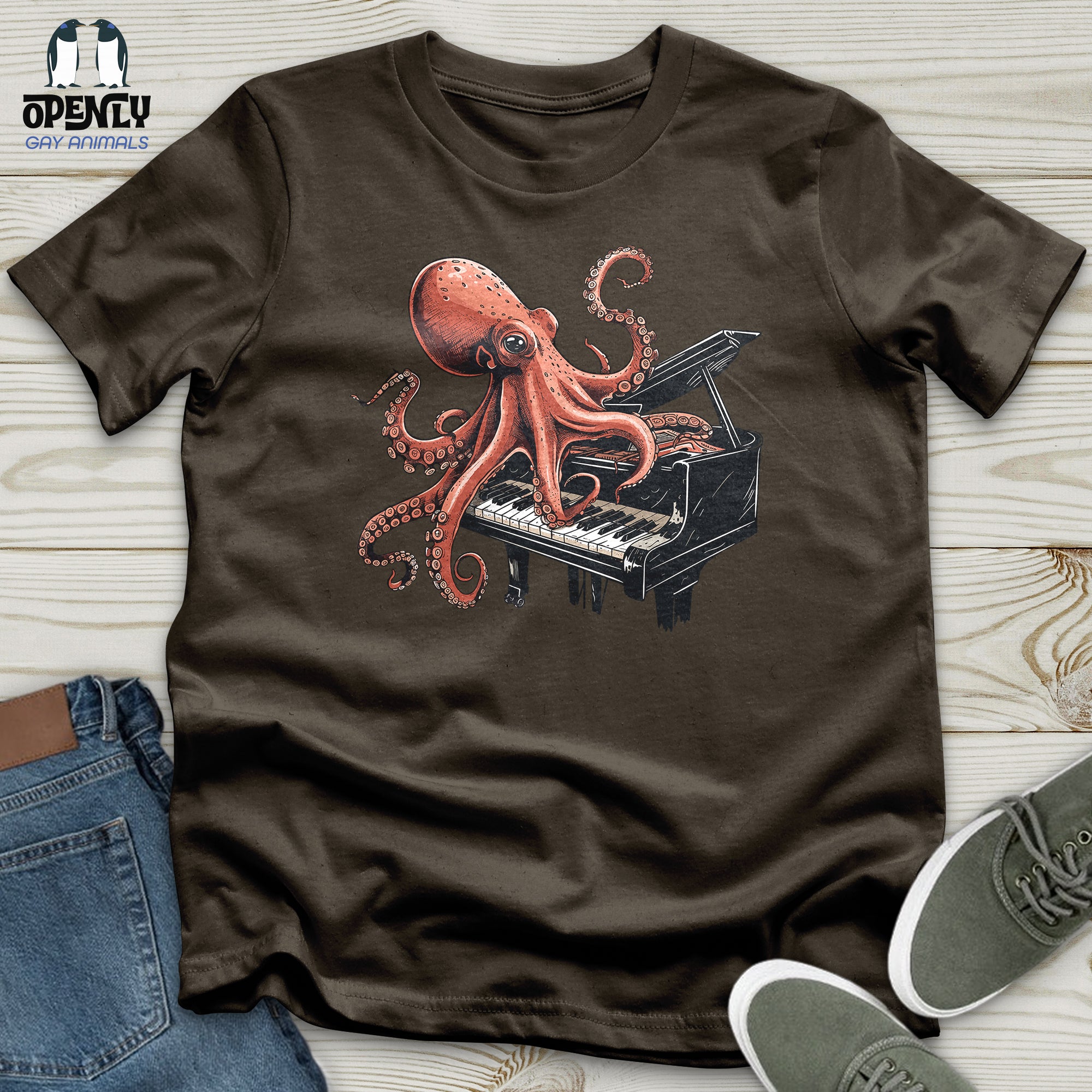 Octopus Piano Melody Unisex t-shirt