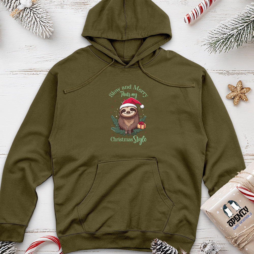 Slow and Merry That’s My Christmas Style Unisex Midweight Hoodie