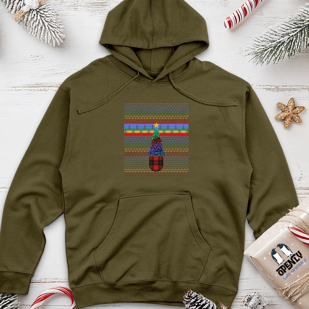 Colorful Christmas Tree Unisex Midweight Hoodie