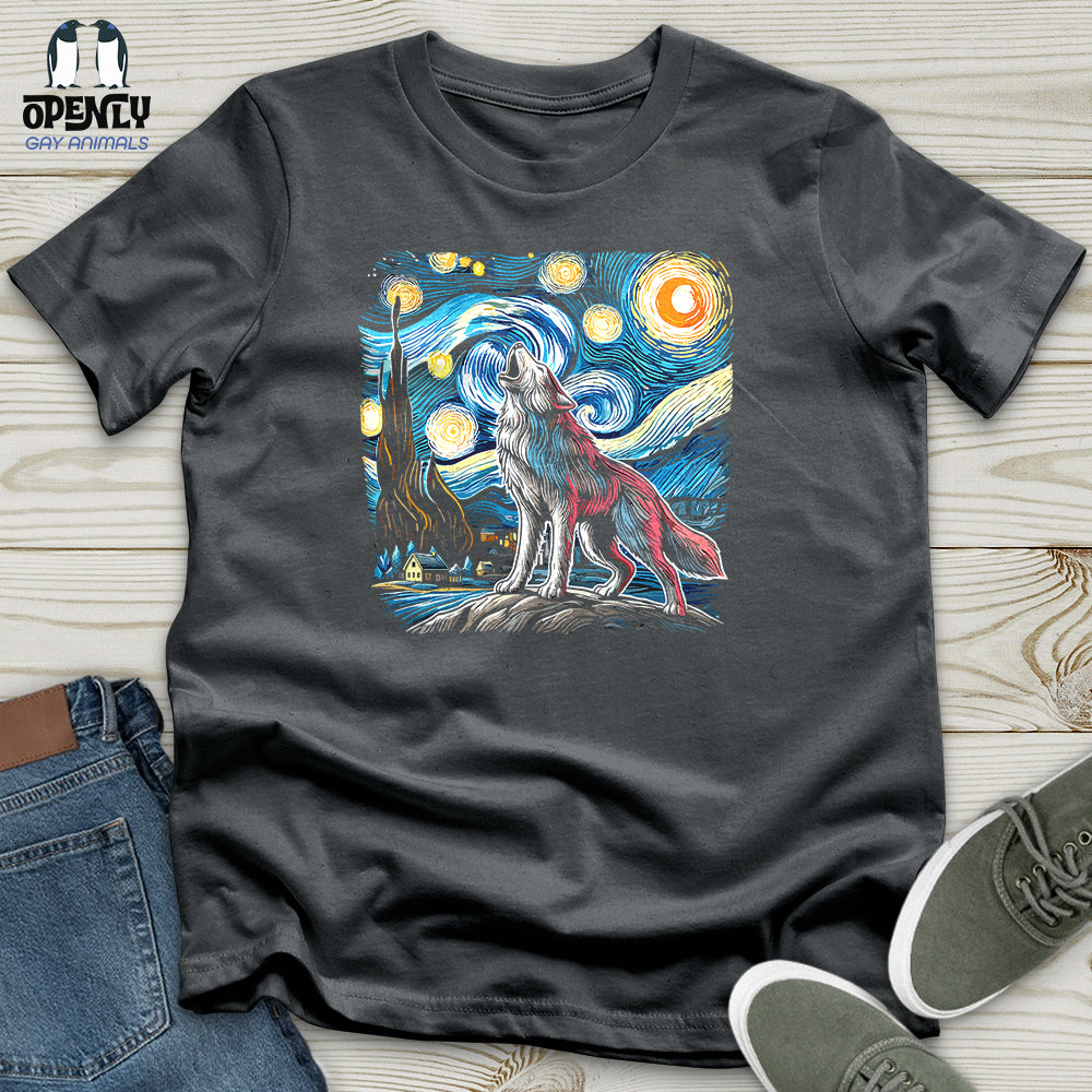 Wolf Starry Night Unisex T-Shirt