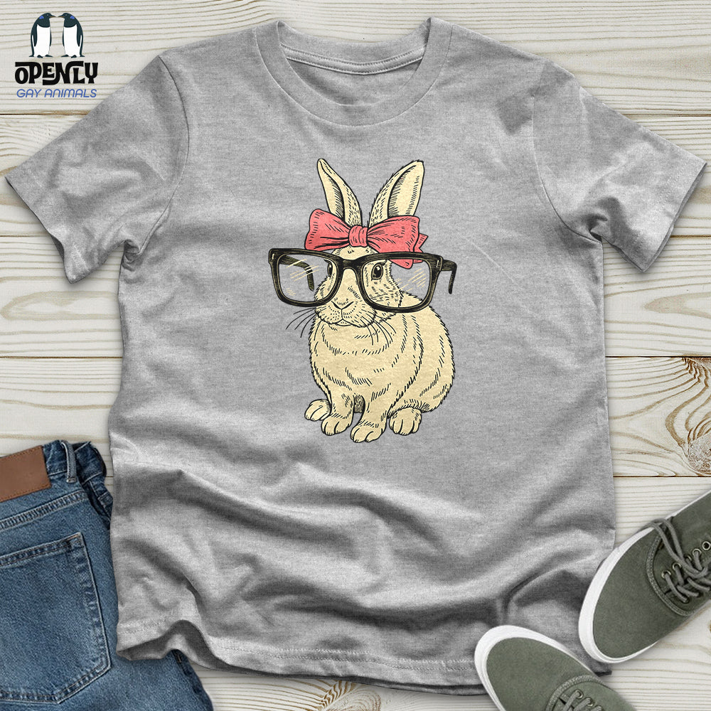 Rabbit With Glasses and Bow Unisex T-Shirt