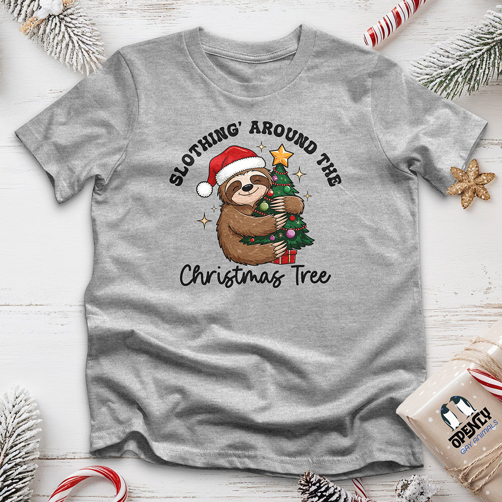 Slothing Around The Christmas Tree Unisex t-shirt