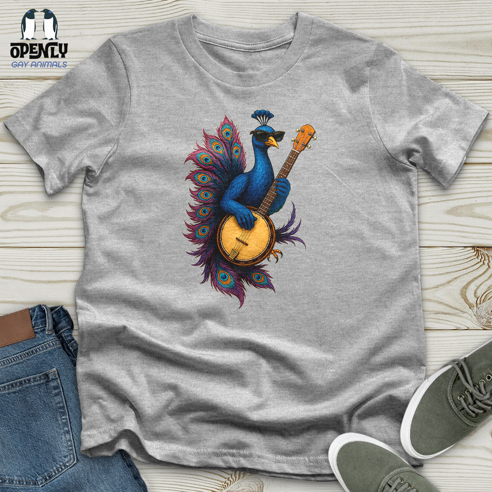Peacock Rockstar With Banjo Unisex t-shirt